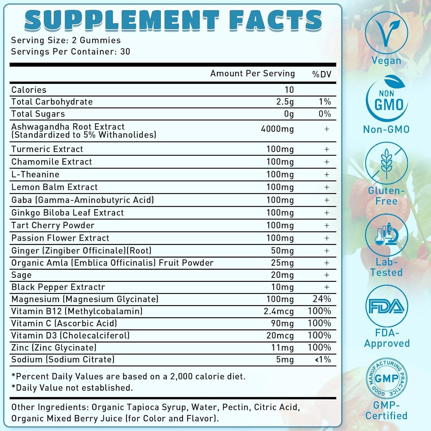 Gomitas de Ashwagandha Flyrocer 120 unidades Veganas