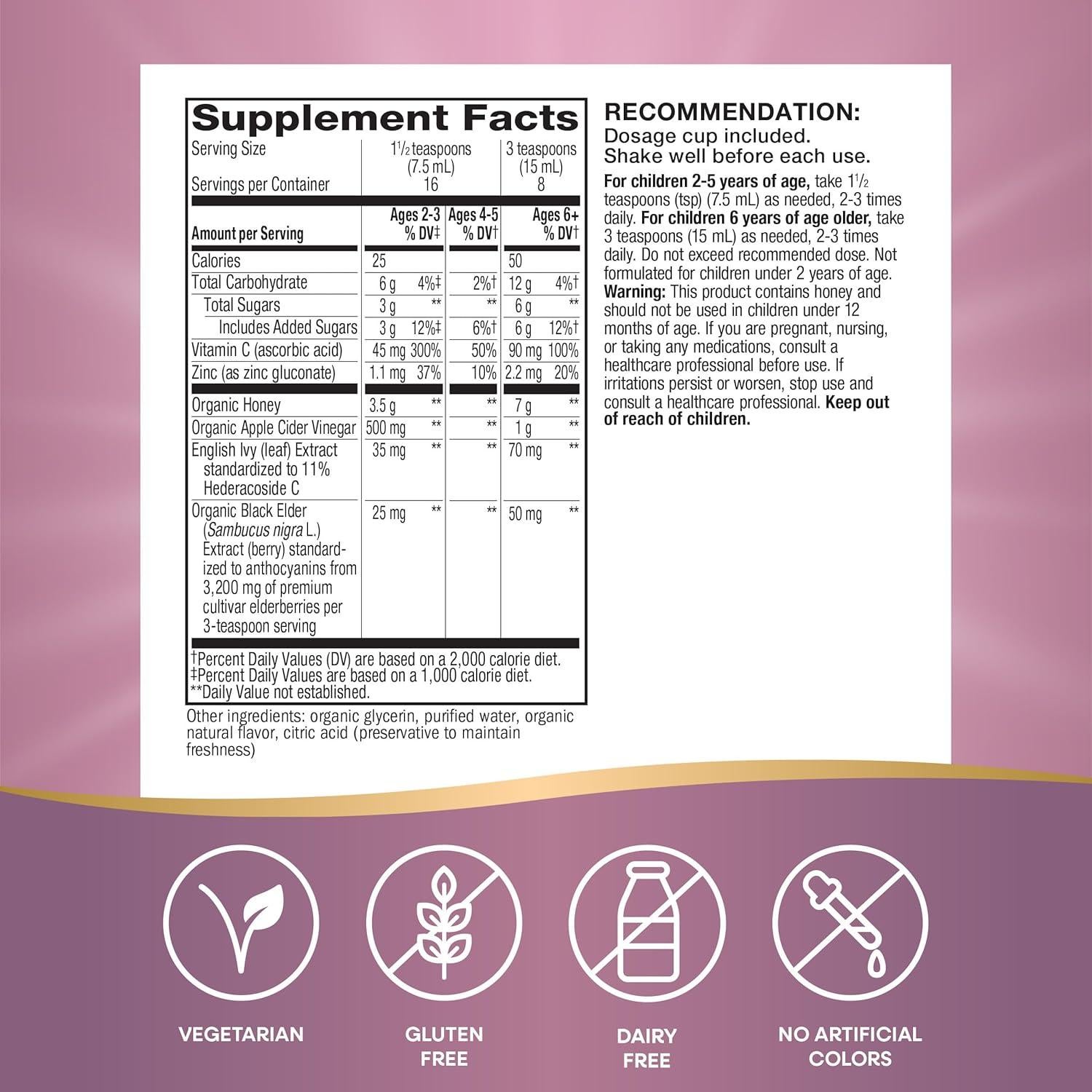 Jarabe para la tos HoneyBerry Nature's Way 118 ml Niños