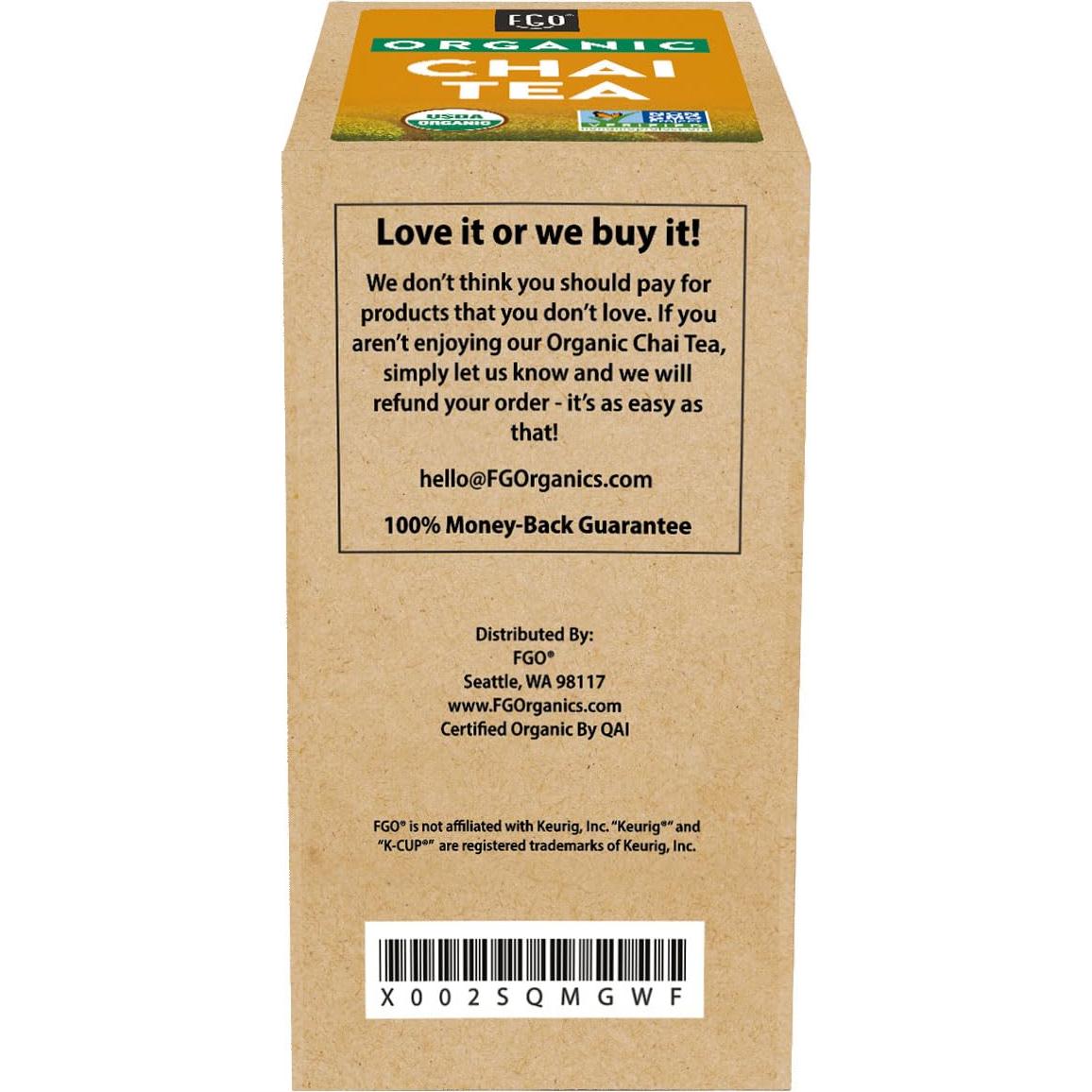 Té Negro Chai Orgánico FGO K-Cup 24 Cápsulas 60g