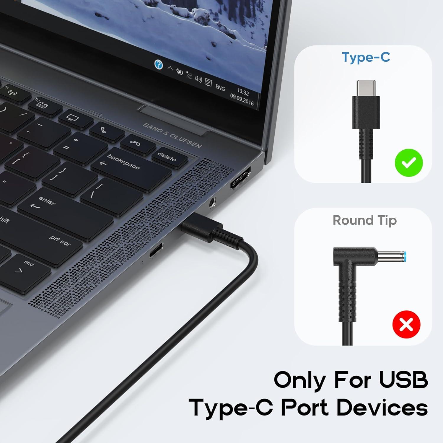 Cargador USB C 65W HP EliteBook x360 ProBook Envy