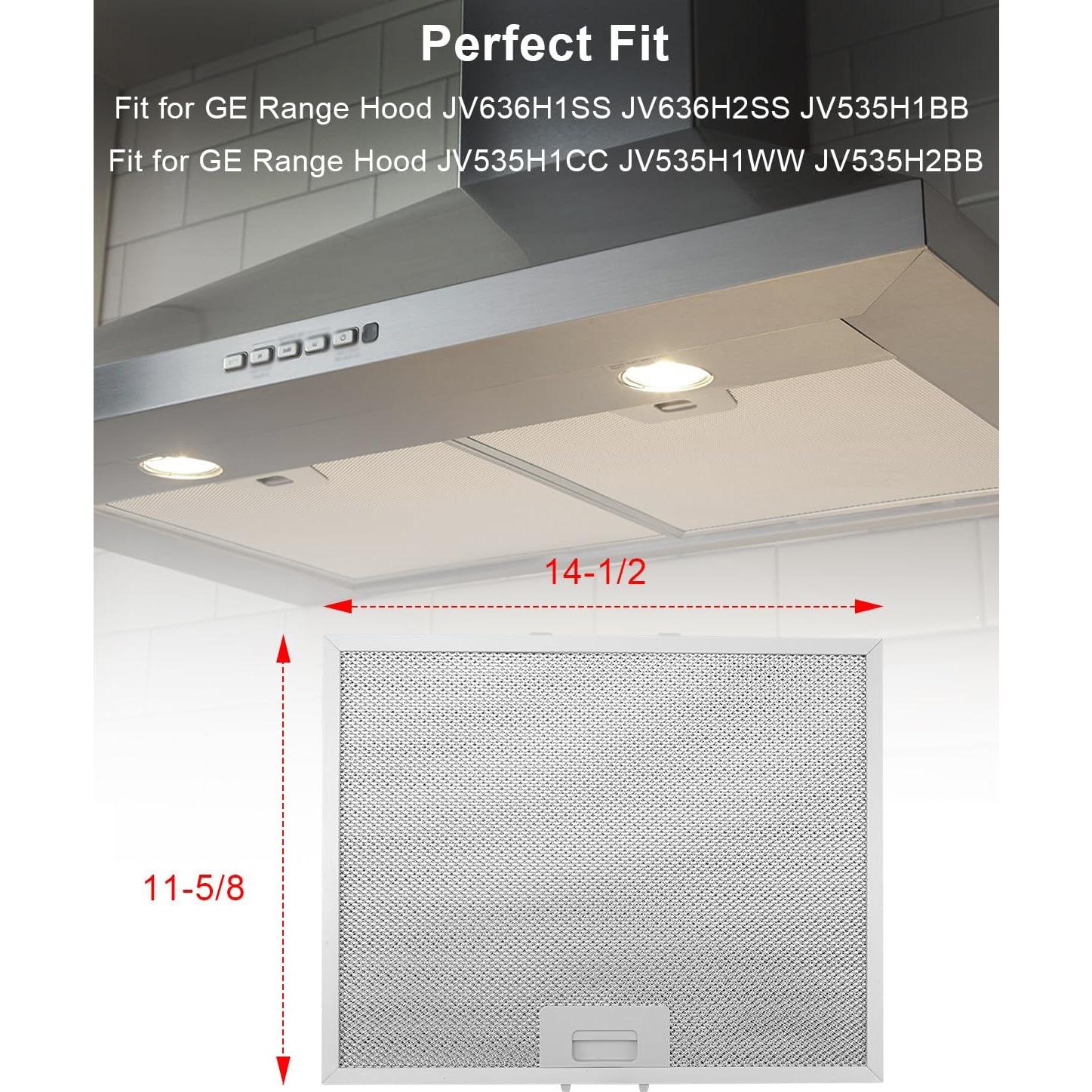 Filtro de Grasa de Acero Inoxidable QAGGUM 36.8x29.4cm 2 Pcs