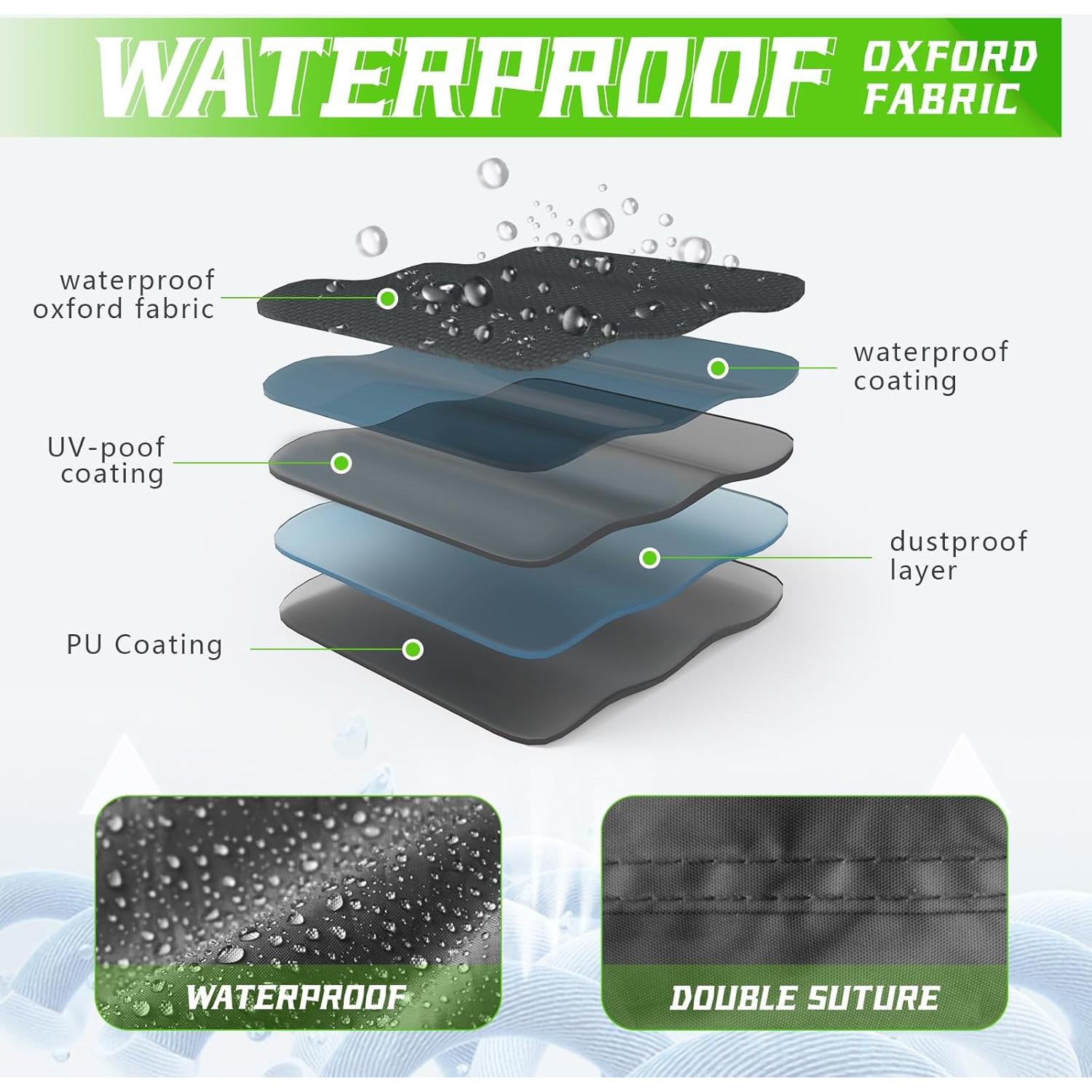 COVERVIN Motorcycle Cover, All Weather Outdoor Waterproof Night Protection with Reflective Strips, Locking Holes and Storage Bag for 86 Inch Suzuki, Kawasaki, Honda, Harley-Davidson(Red M)