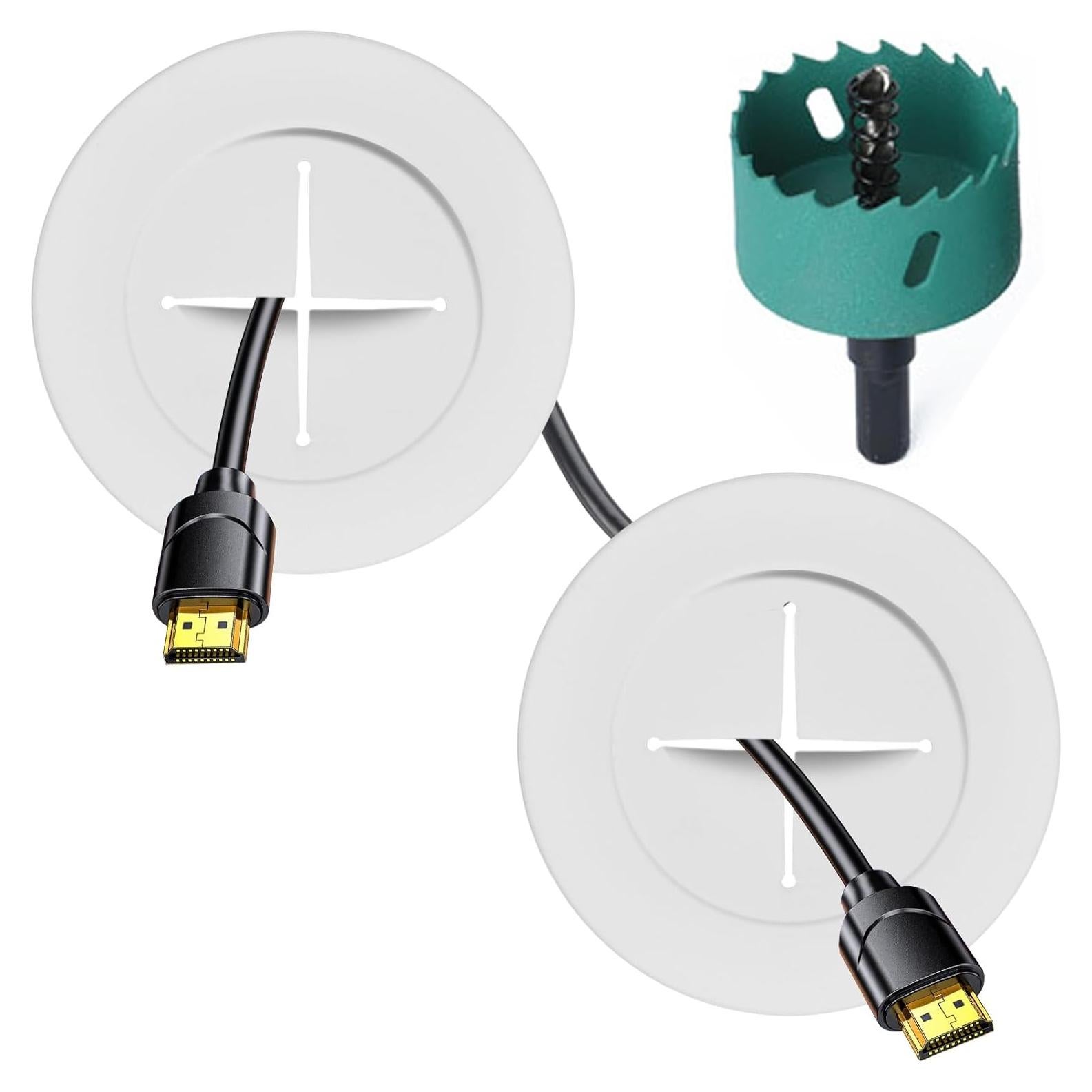 Kit de ocultación de cables para TV Riozoo, blanco, fácil instalación