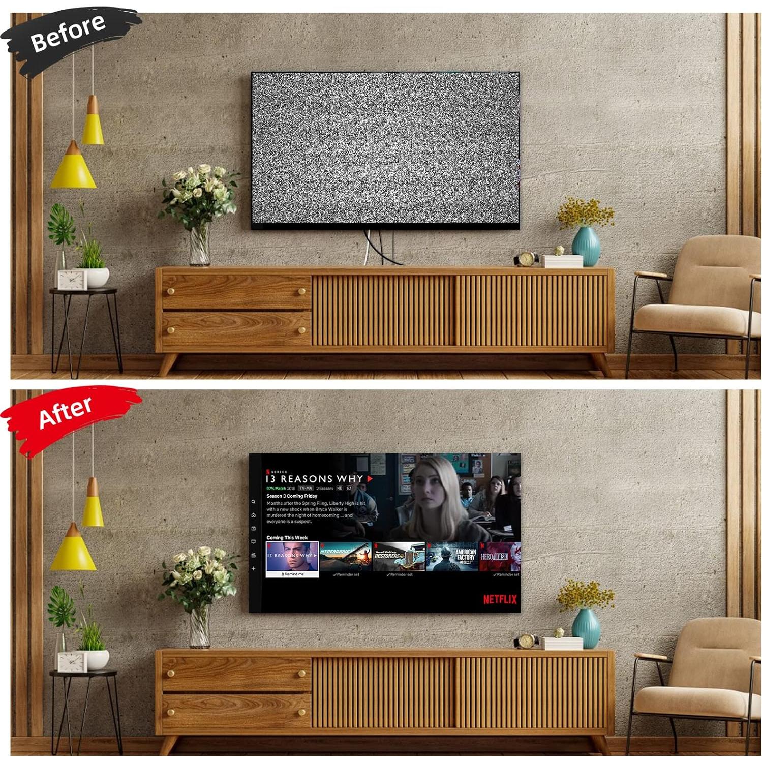 Kit de ocultación de cables para TV Riozoo, blanco, fácil instalación