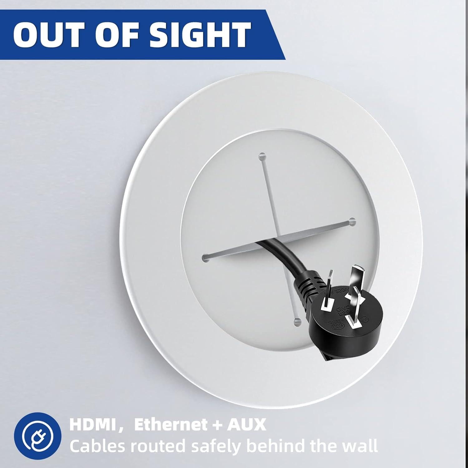 Kit de ocultación de cables para TV Riozoo, blanco, fácil instalación