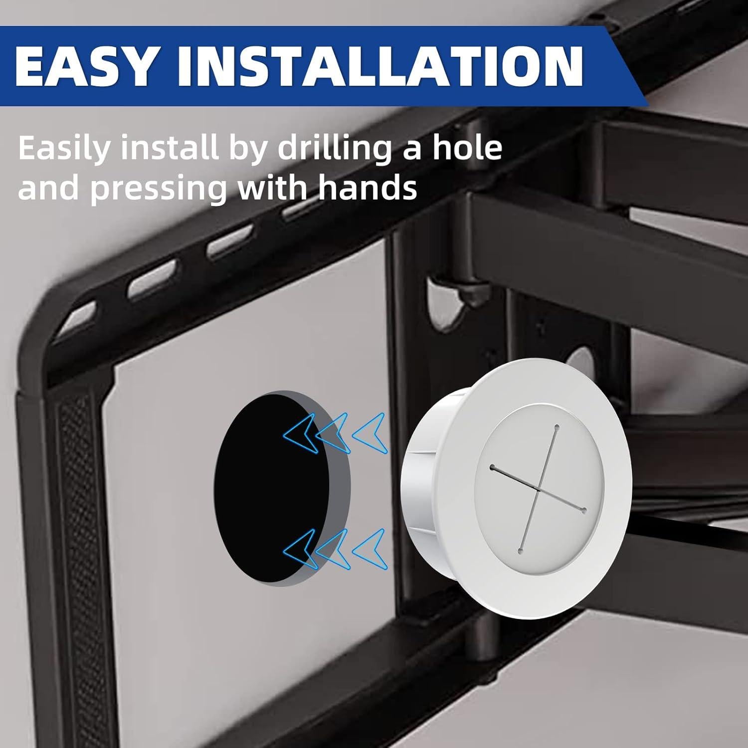 Kit de ocultación de cables para TV Riozoo, blanco, fácil instalación