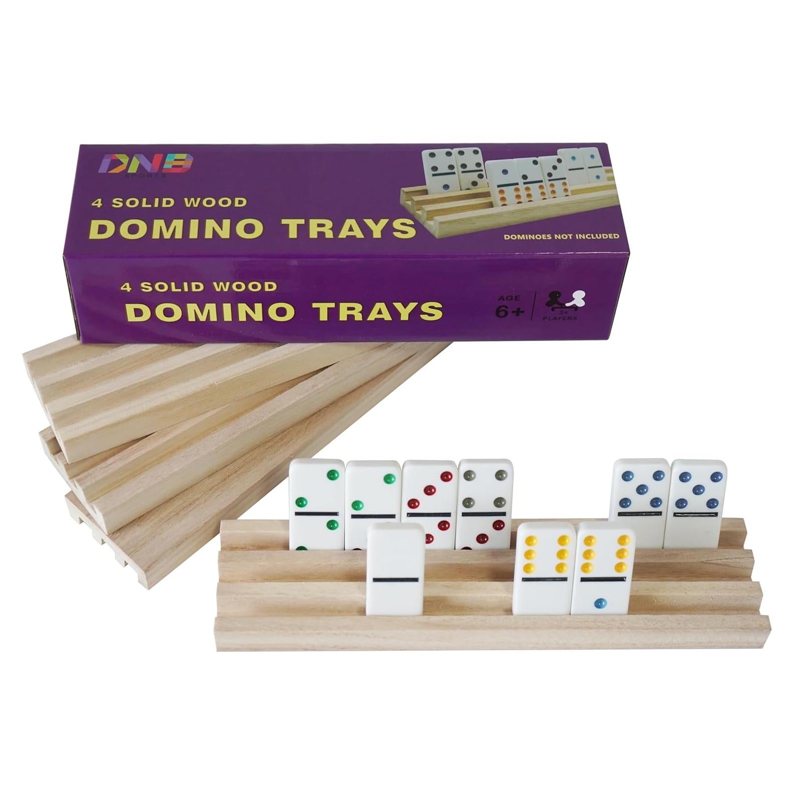 Juego de 4 Soportes de Dominó de Madera DNB - 3 Ranuras