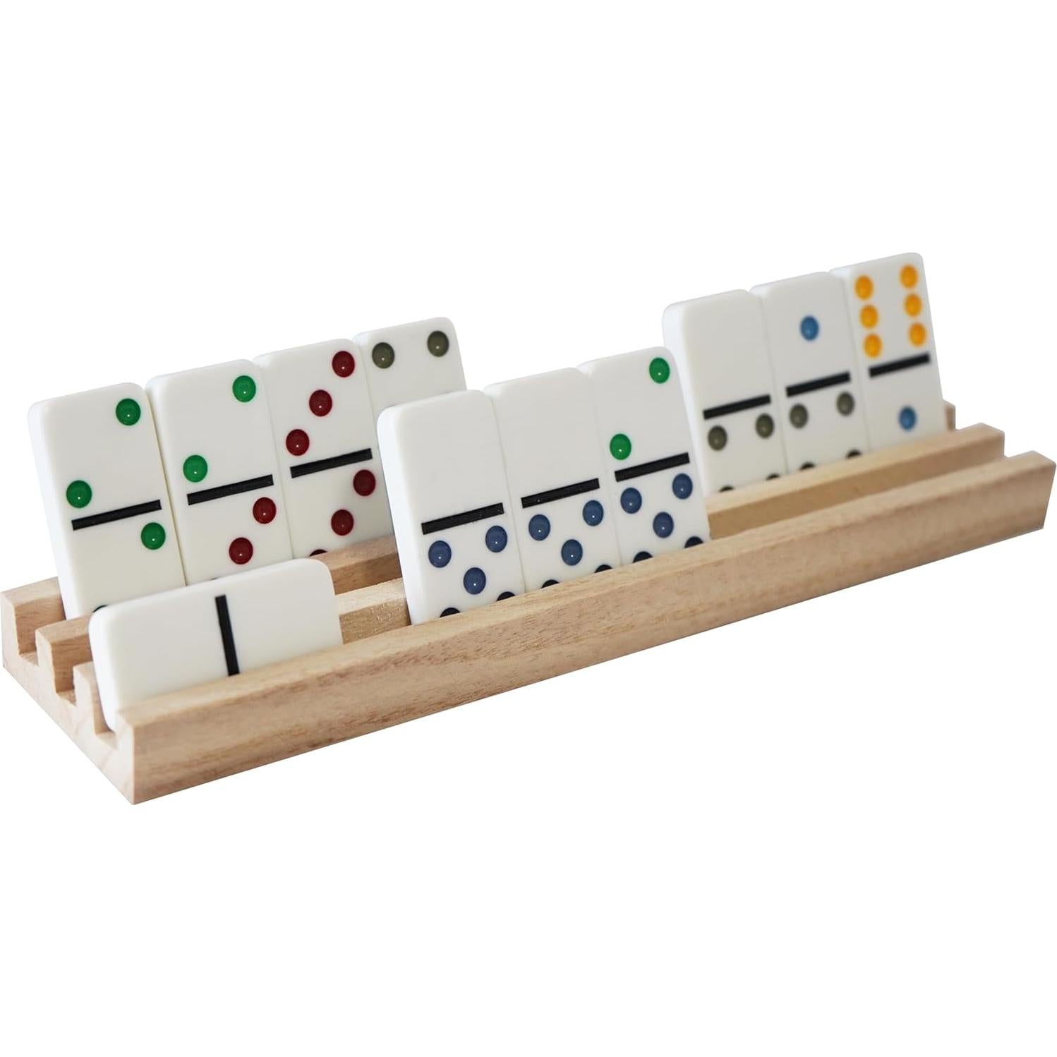 Juego de 4 Soportes de Dominó de Madera DNB - 3 Ranuras