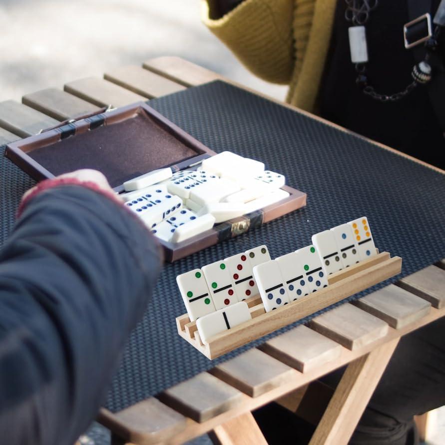 Juego de 4 Soportes de Dominó de Madera DNB - 3 Ranuras