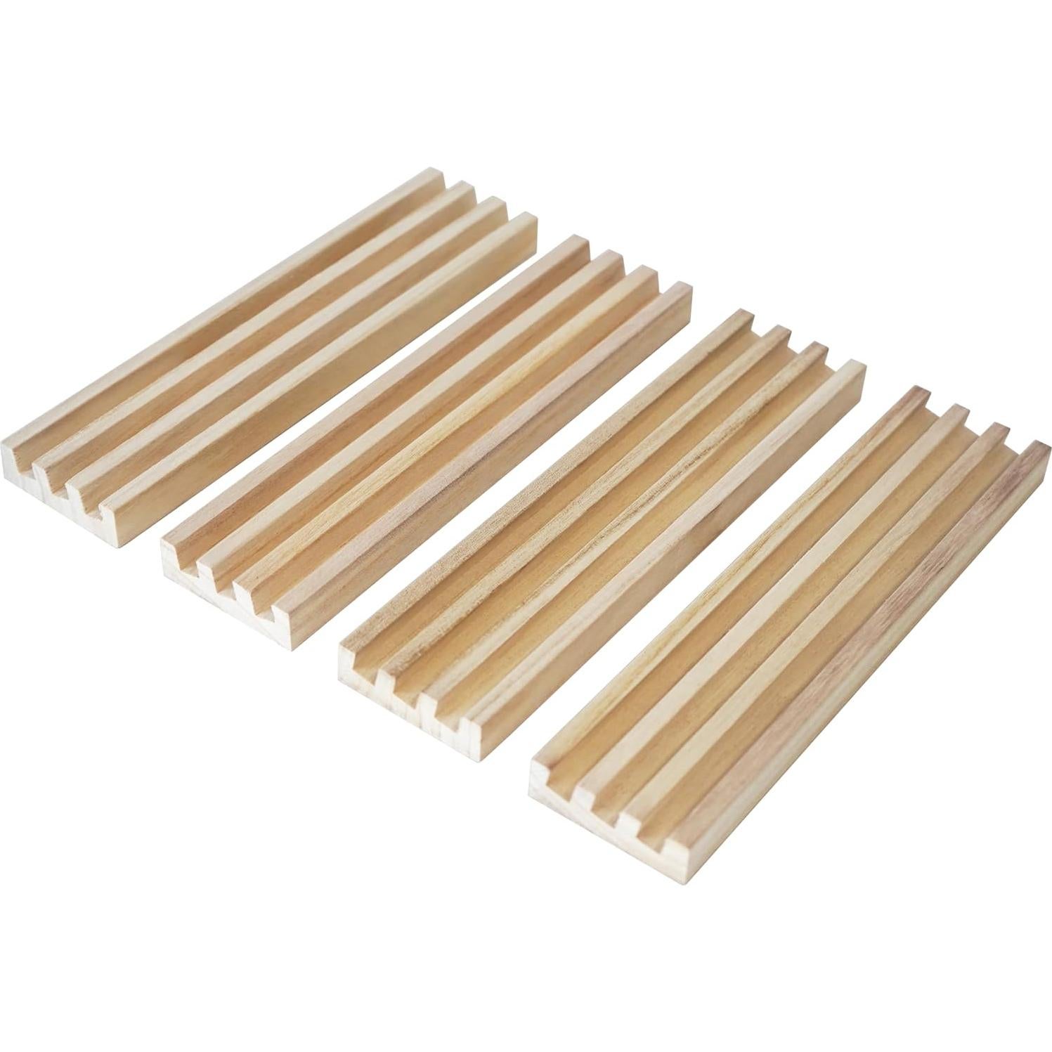 Juego de 4 Soportes de Dominó de Madera DNB - 3 Ranuras