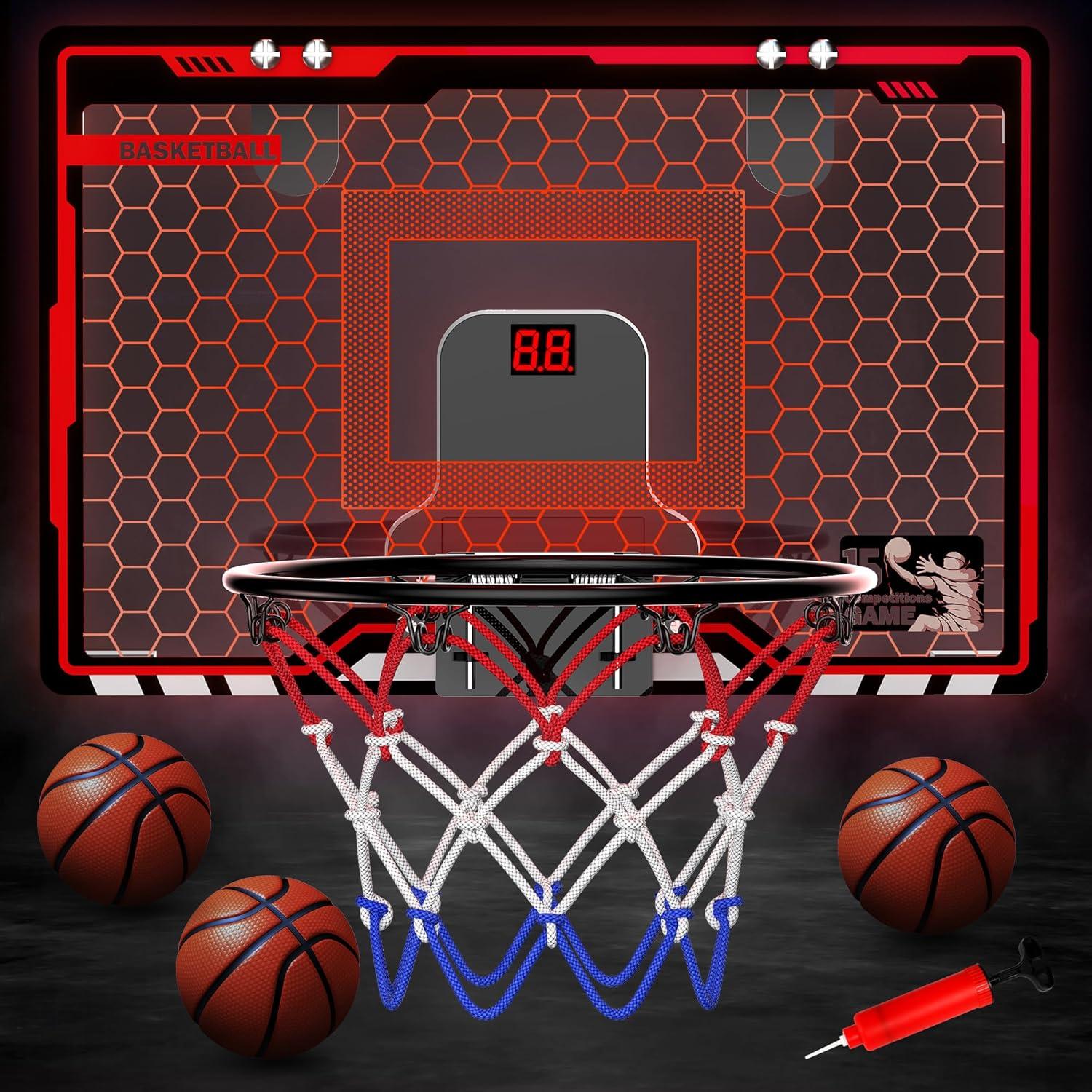 Aro de Baloncesto Interior HopeRock LED con Marcador 45.72 cm