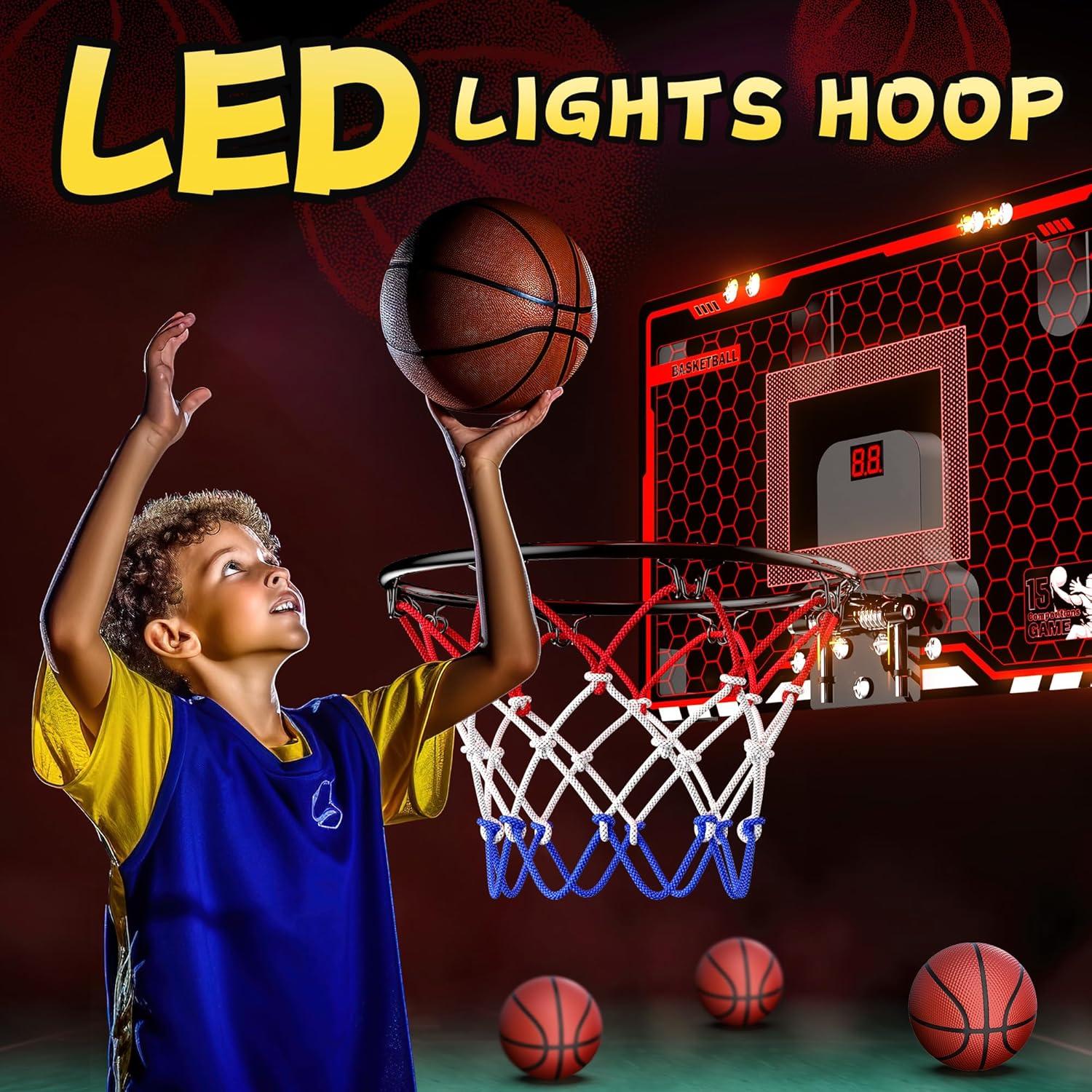 Aro de Baloncesto Interior HopeRock LED con Marcador 45.72 cm