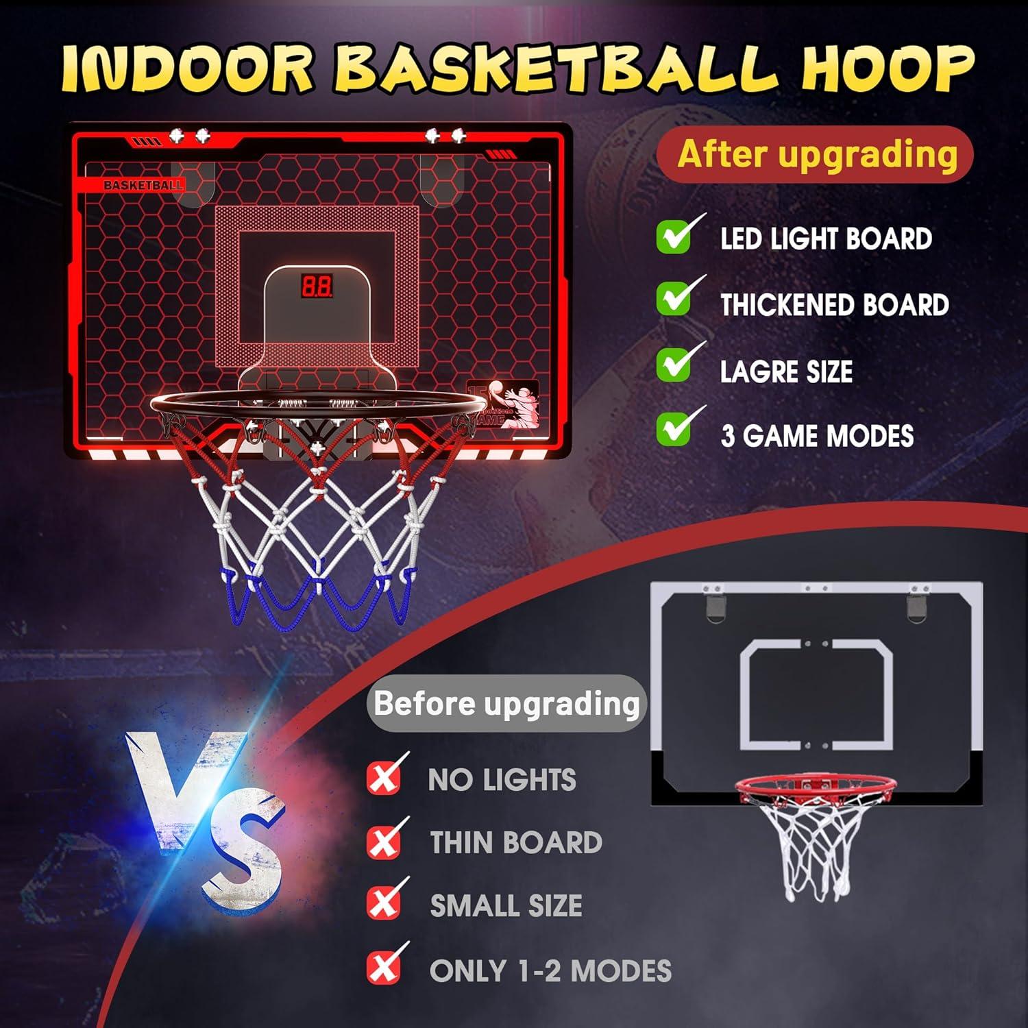 Aro de Baloncesto Interior HopeRock LED con Marcador 45.72 cm