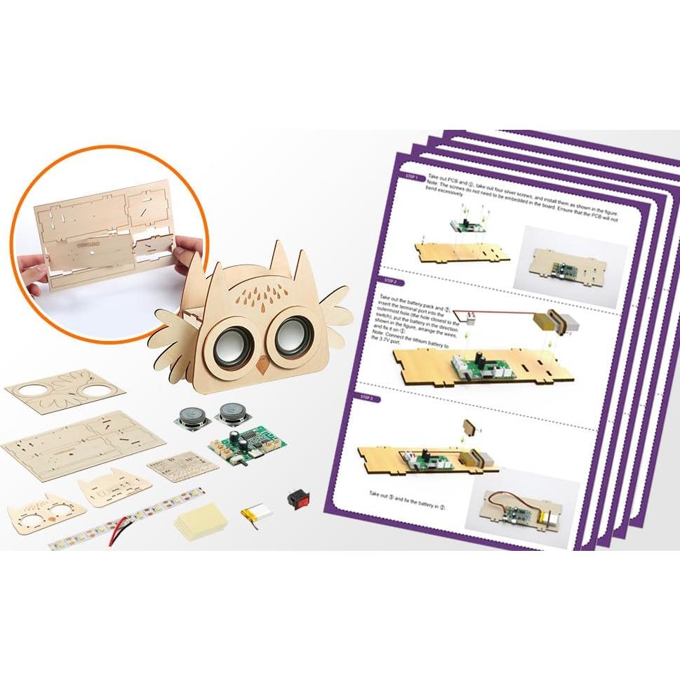 Kit de Altavoz Bluetooth DIY Owl - Proyectos STEM para Niños