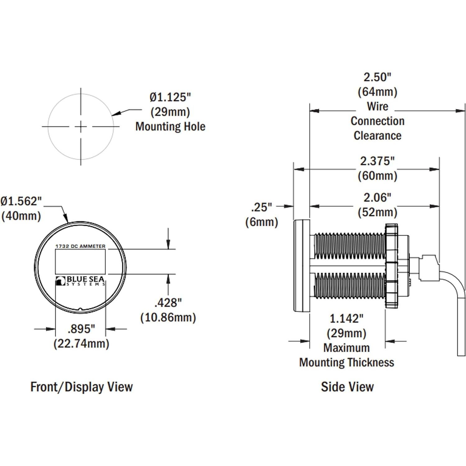 Medidor de Corriente OLED Blue Sea Systems 12V/24V 100A