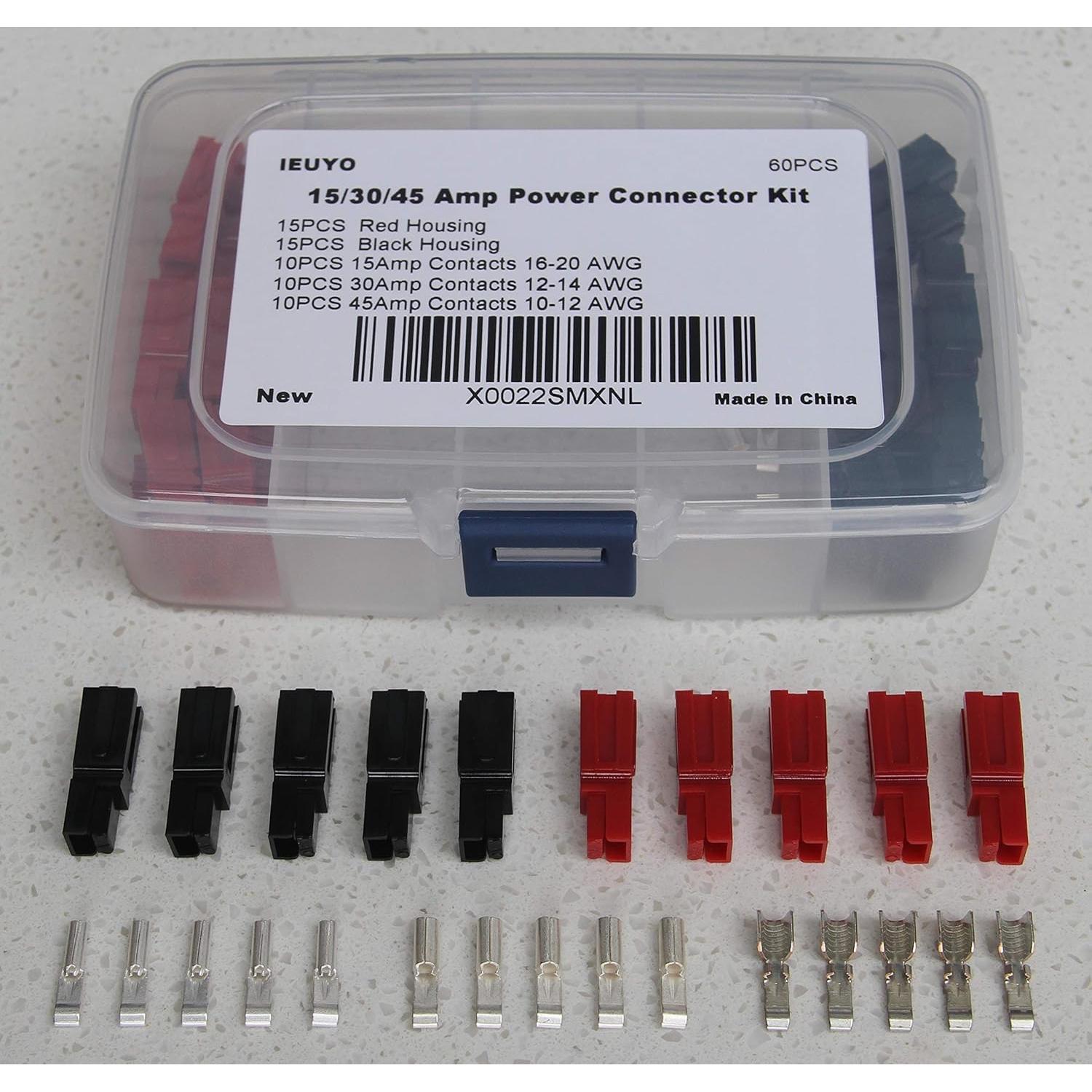 Kit de Conectores de Potencia IEUYO 60 PCS 15-45 Amp AWG10-20