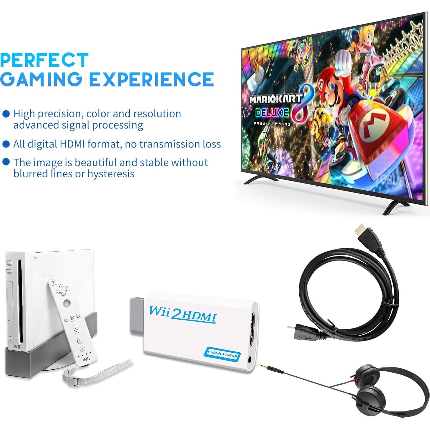 Convertidor HDMI para Wii Xahpower 1080P con Audio 3.5mm