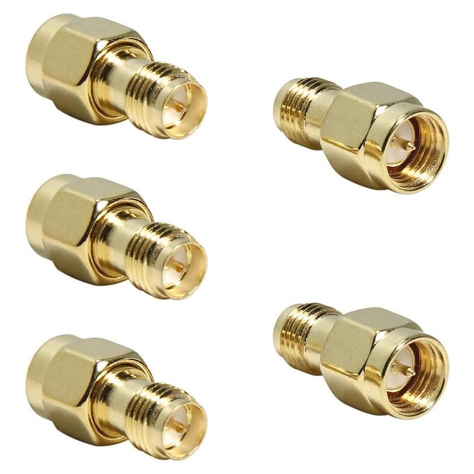 Adaptador SMA Macho a RP-SMA Hembra - Paquete de 5 - RFAdapter