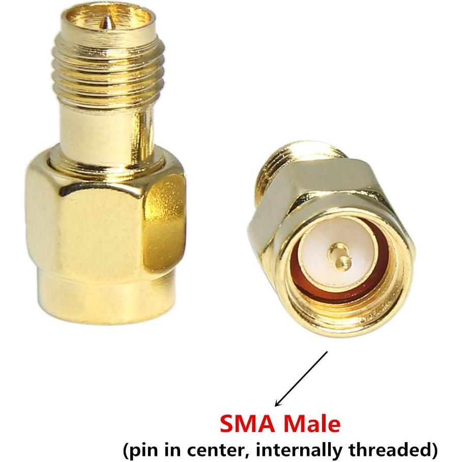 Adaptador SMA Macho a RP-SMA Hembra - Paquete de 5 - RFAdapter