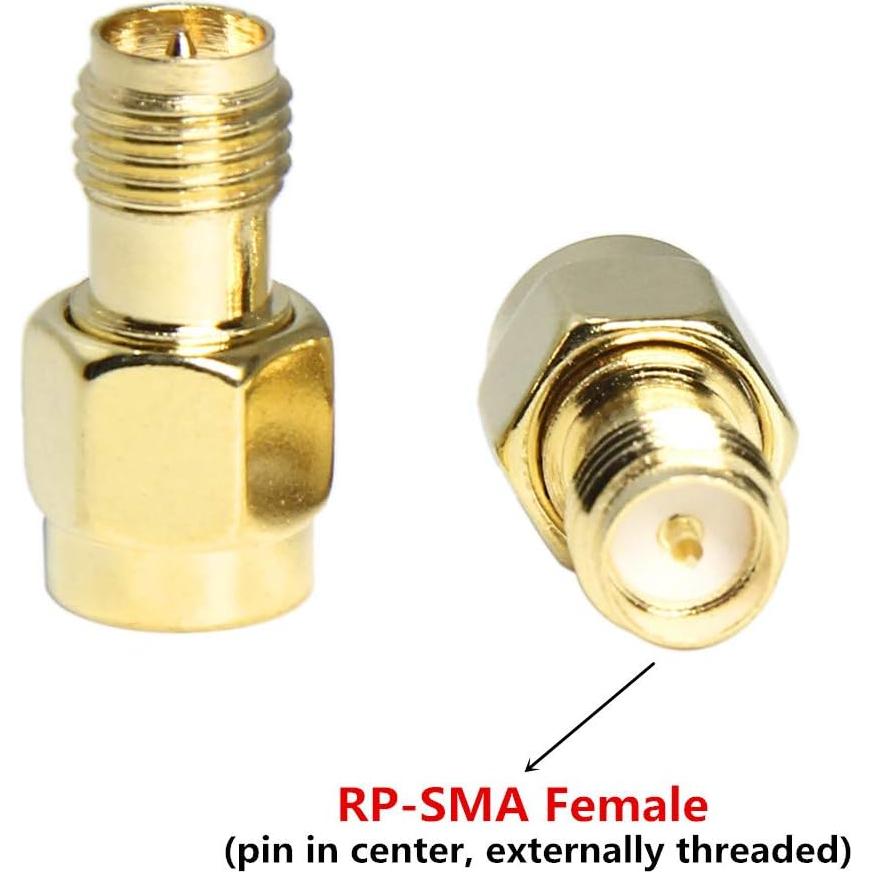 Adaptador SMA Macho a RP-SMA Hembra - Paquete de 5 - RFAdapter