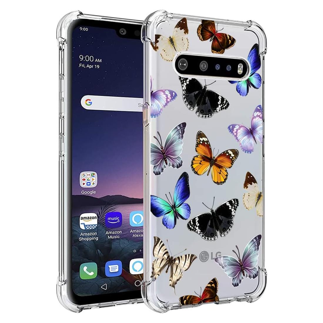Funda Bumper Flexible TPU para LG V60 ThinQ 5G - Mariposa