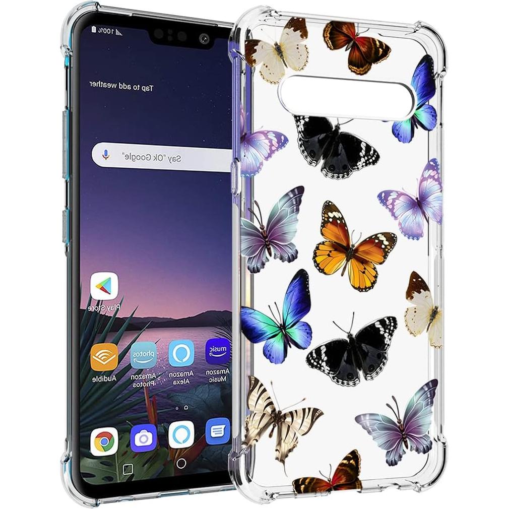 Funda Bumper Flexible TPU para LG V60 ThinQ 5G - Mariposa