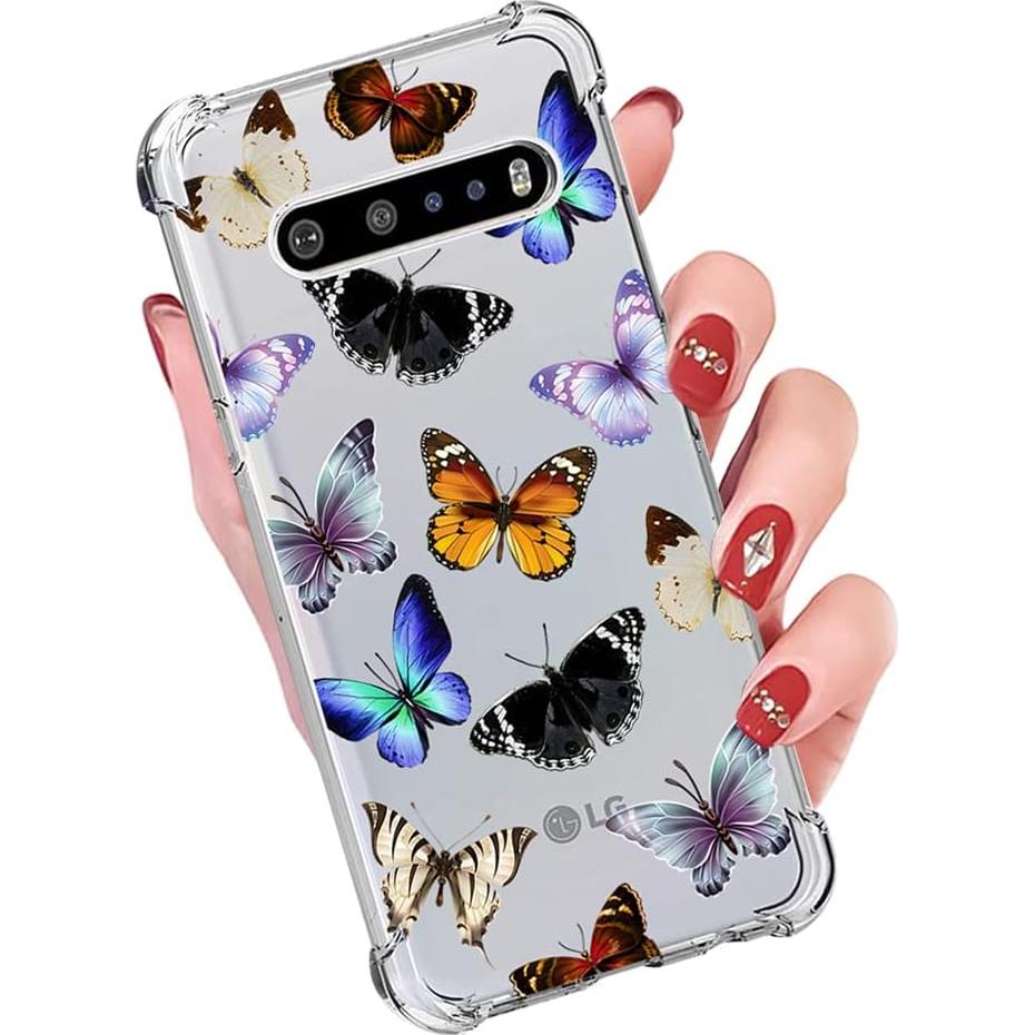 Funda Bumper Flexible TPU para LG V60 ThinQ 5G - Mariposa