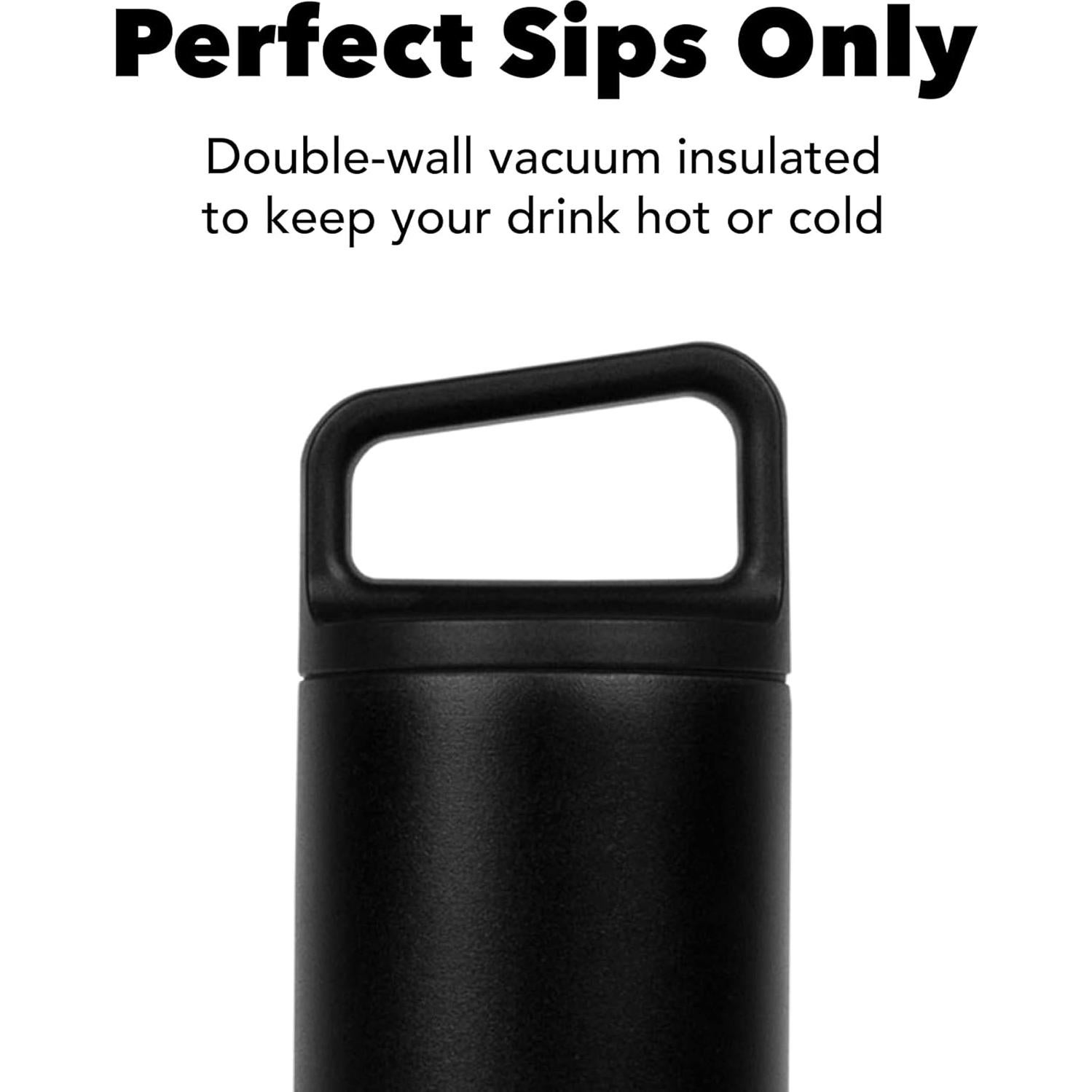 Botella de Agua Aislada MiiR 20oz Acero Inoxidable Negro