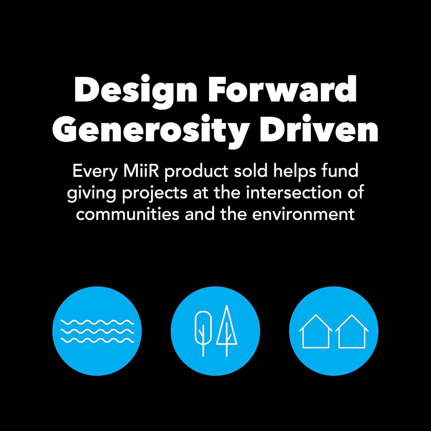 Botella de Agua Aislada MiiR 20oz Acero Inoxidable Negro