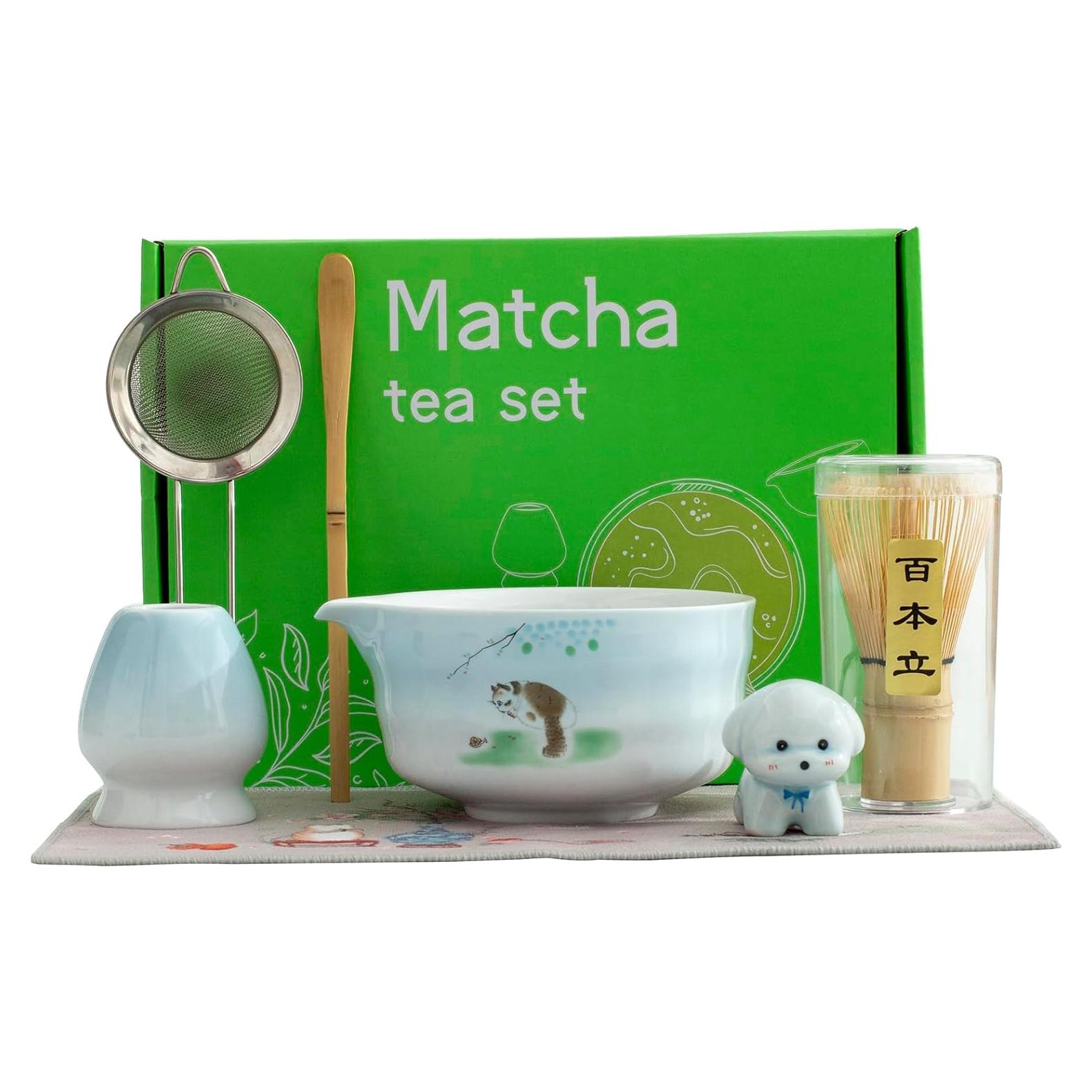 Juego de té de matcha 7 piezas Lavzpqmnr - Tazón cerámica 520ml