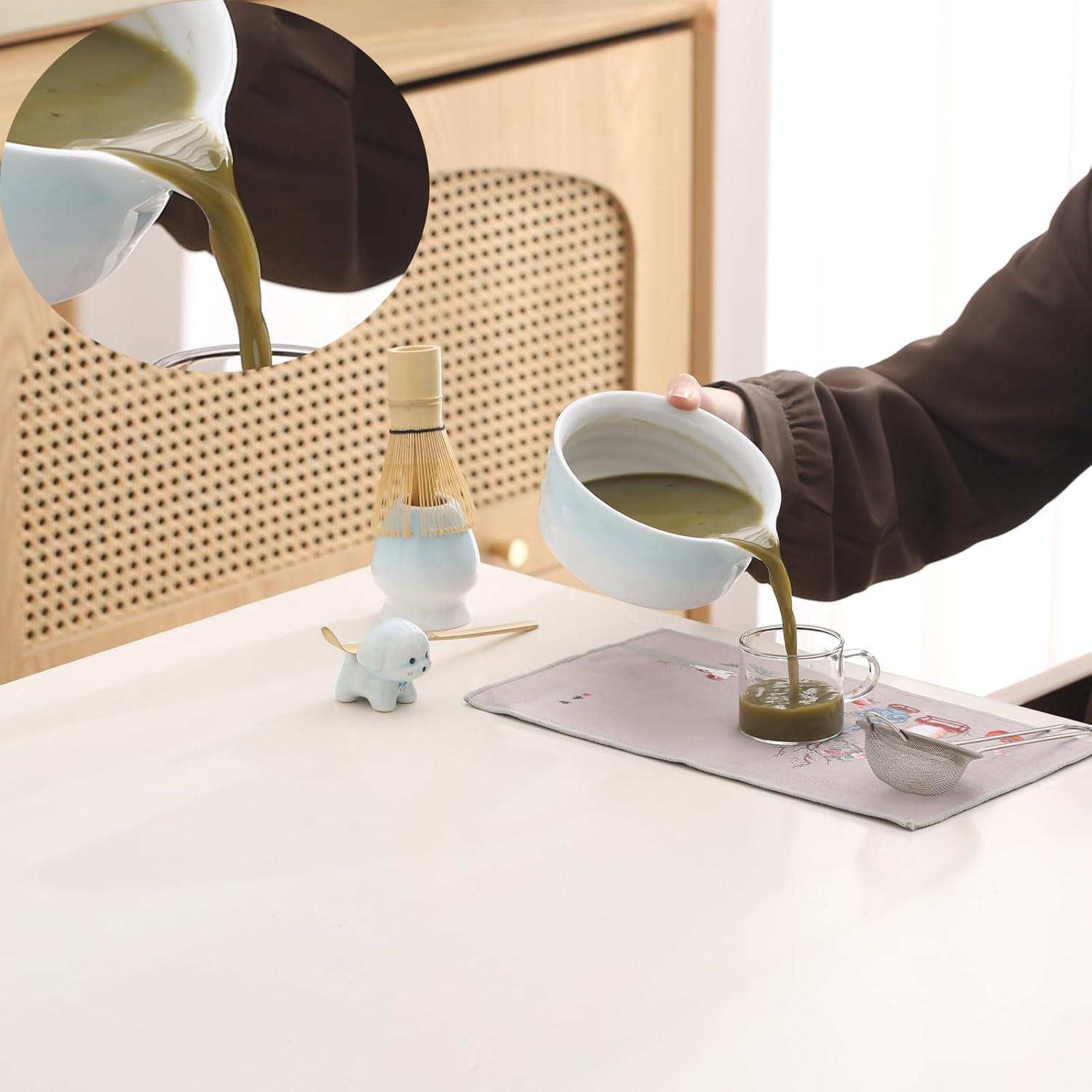 Juego de té de matcha 7 piezas Lavzpqmnr - Tazón cerámica 520ml