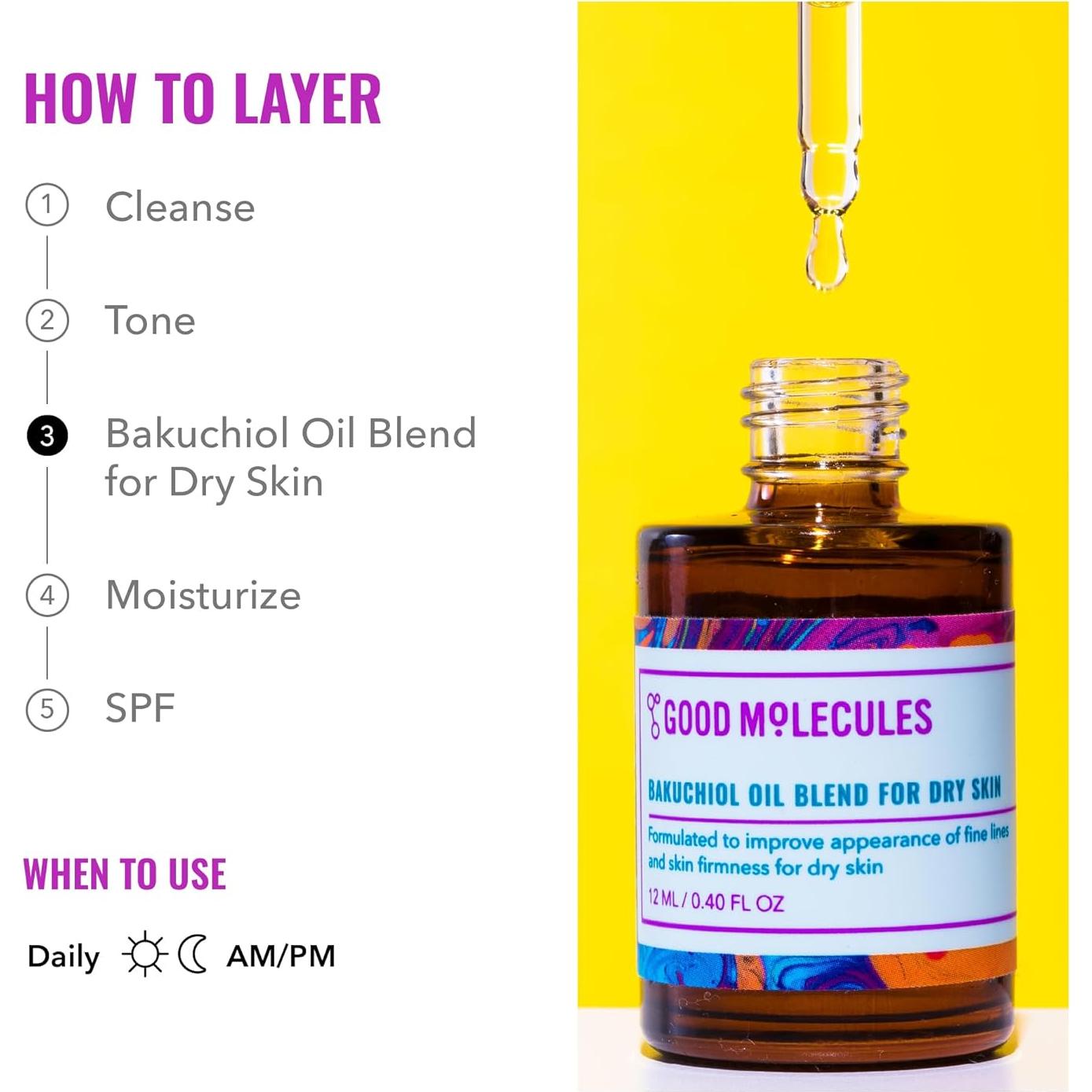 Aceite Hidratante Good Molecules Bakuchiol 12ml Piel Seca