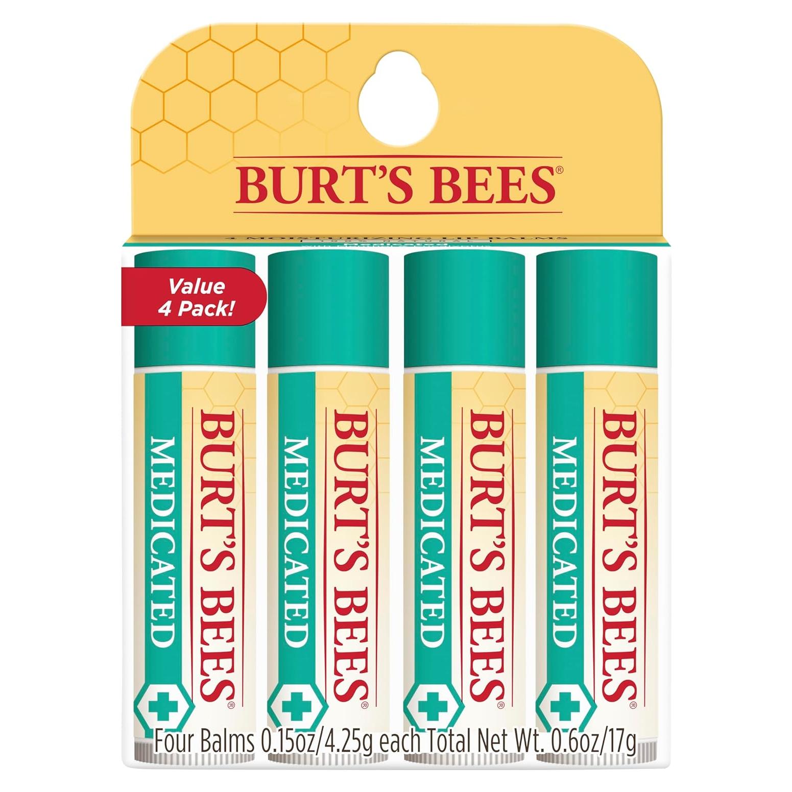 Balm de Labios Medicado Burt's Bees 4 Tubos 4.25 g Natural