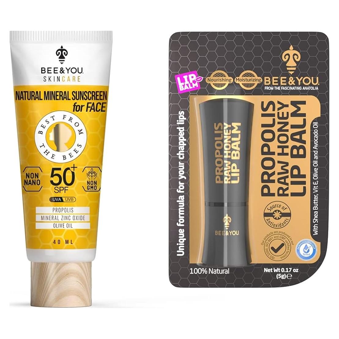 Paquete Bee y Tú: Protector Solar SPF 50 + Balsamo Labial Natural