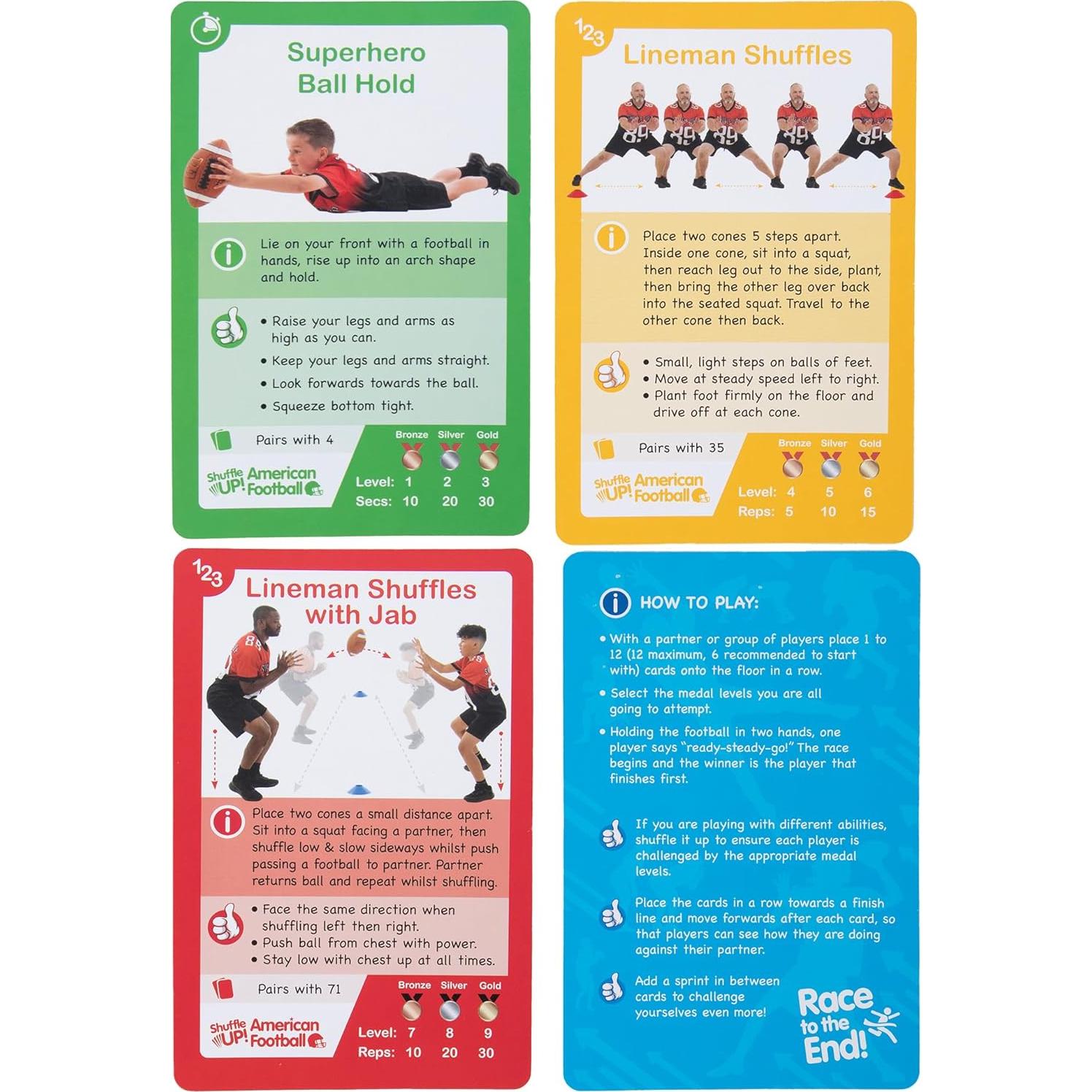 Juego de Cartas de Fútbol Americano Shuffle Up - 72 Tarjetas