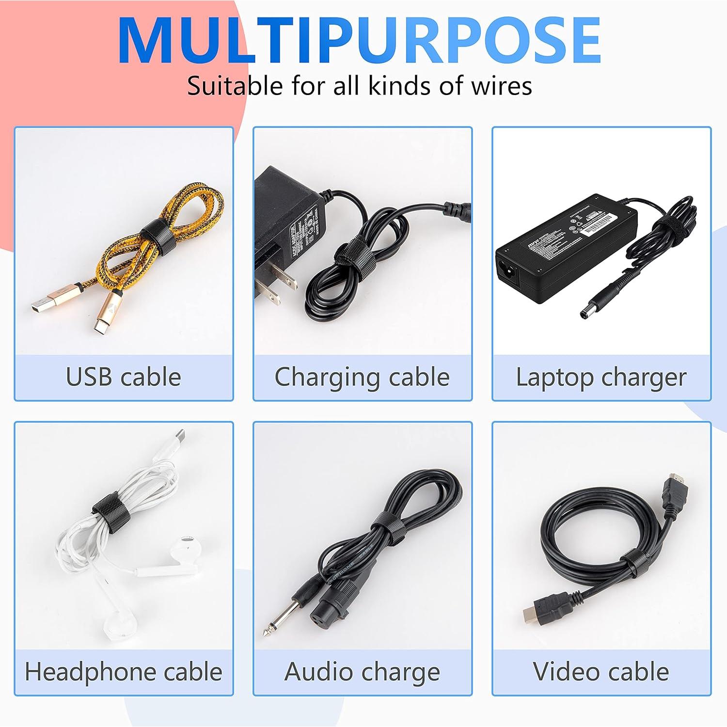 60 Sujetadores de Cable ARMIZ 15 cm Reutilizables Negros