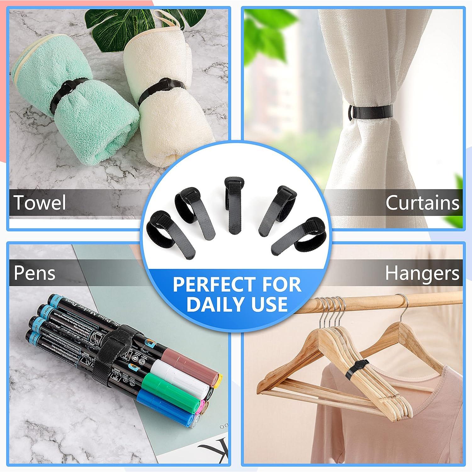 60 Sujetadores de Cable ARMIZ 15 cm Reutilizables Negros