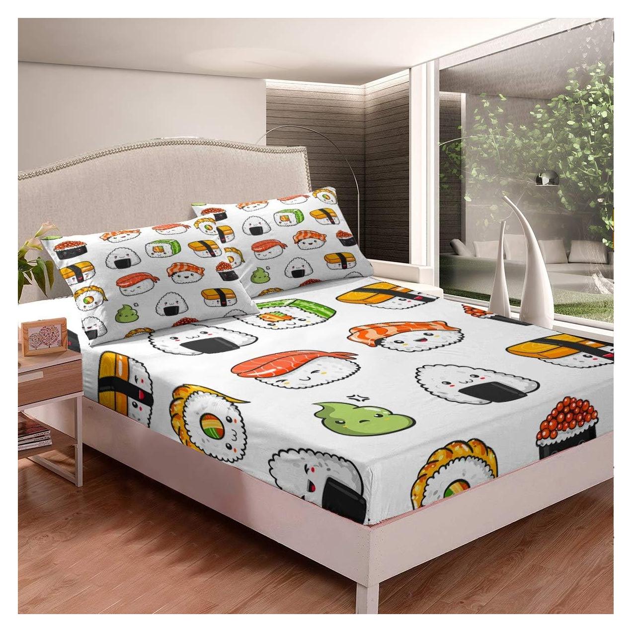 Juego de Sábanas Individual Feelyou Microfibra Sushi 99x191cm