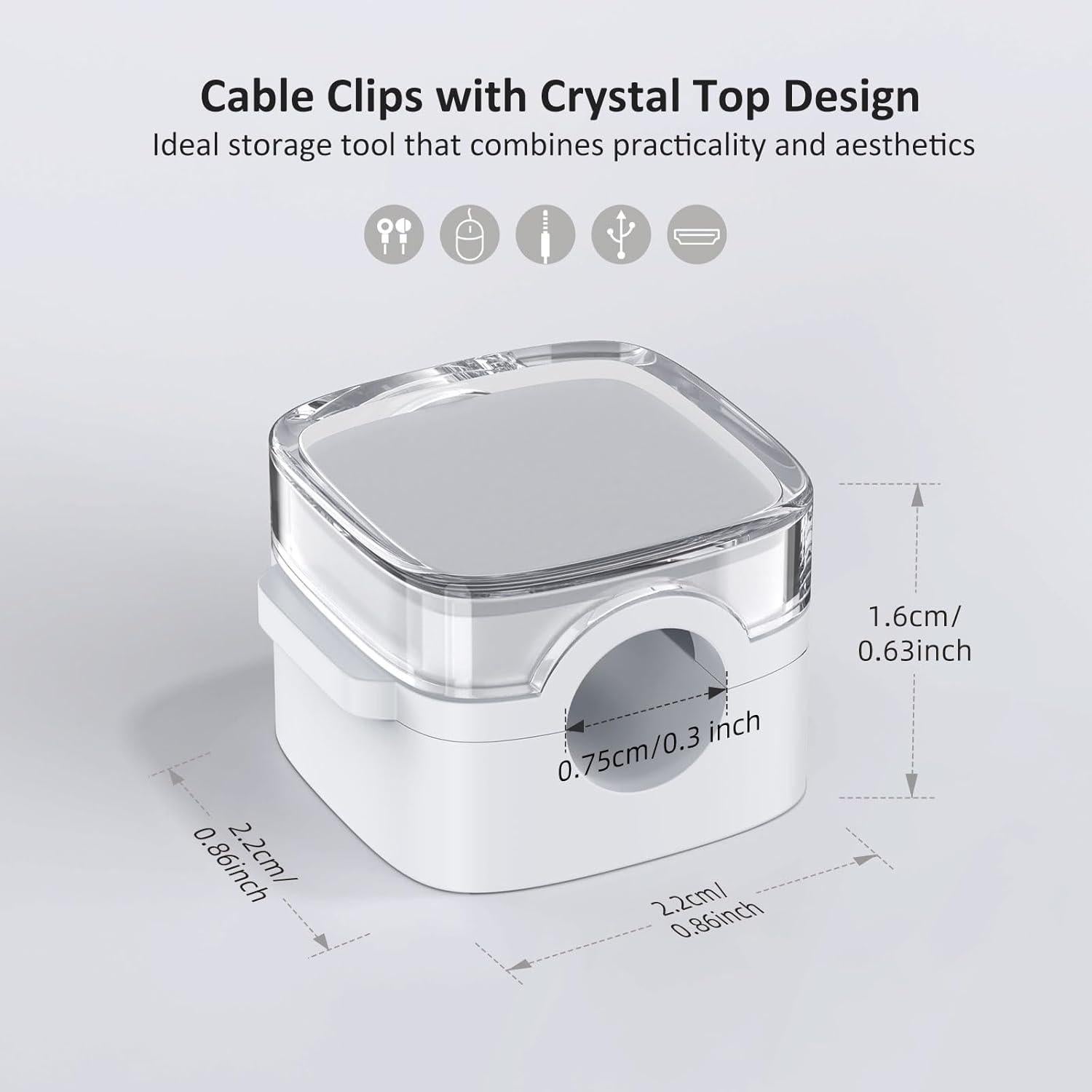 Clips Magnéticos para Cables TIKIWIK - Paquete de 6 Blancos