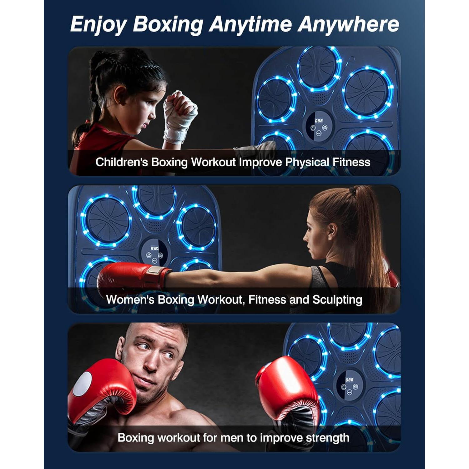 Máquina de Boxeo Musical ROIPXM con Guantes y Bluetooth