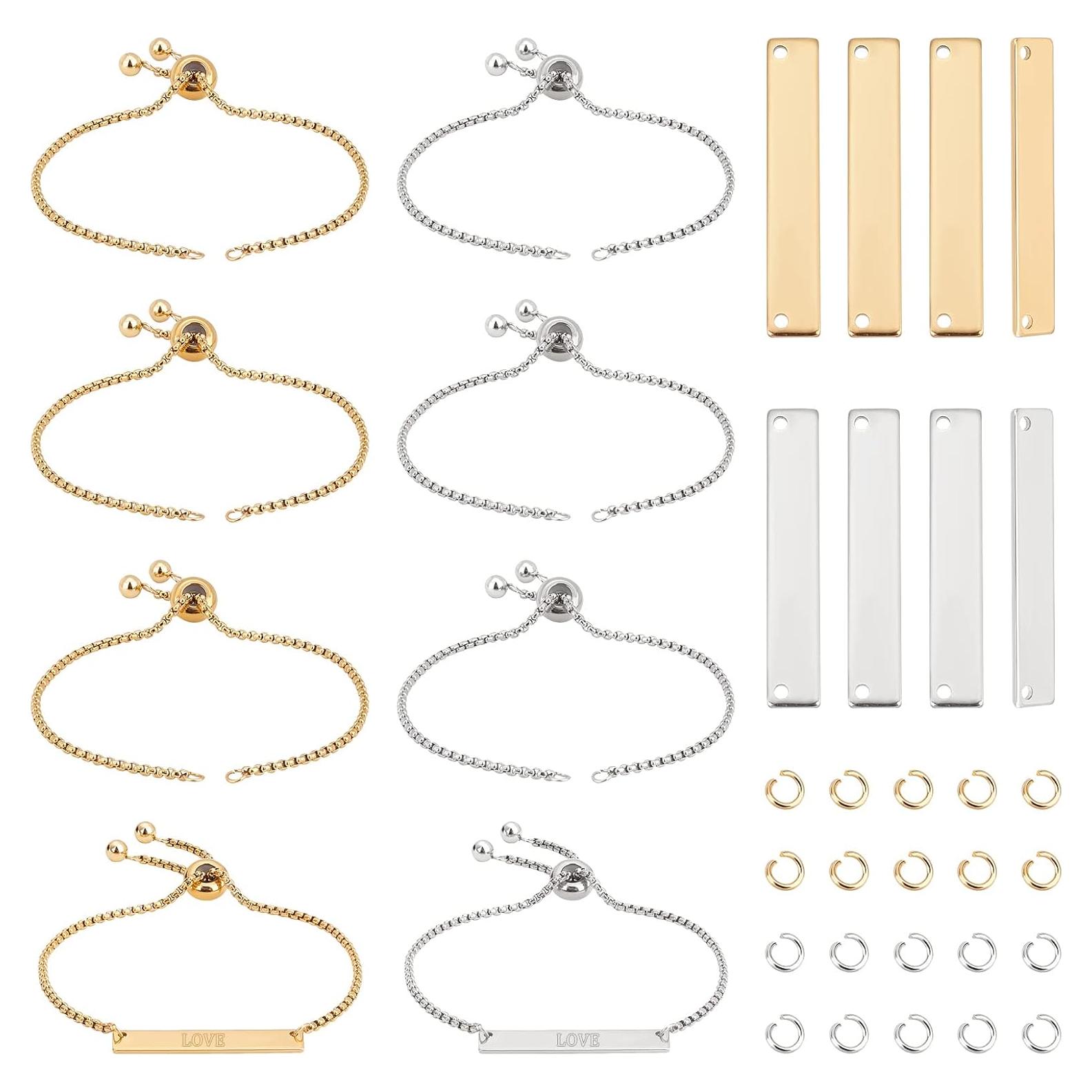 Kit DIY Pulseras Grabables UNICRAFTALE 8 Piezas 24cm Acero Inoxidable