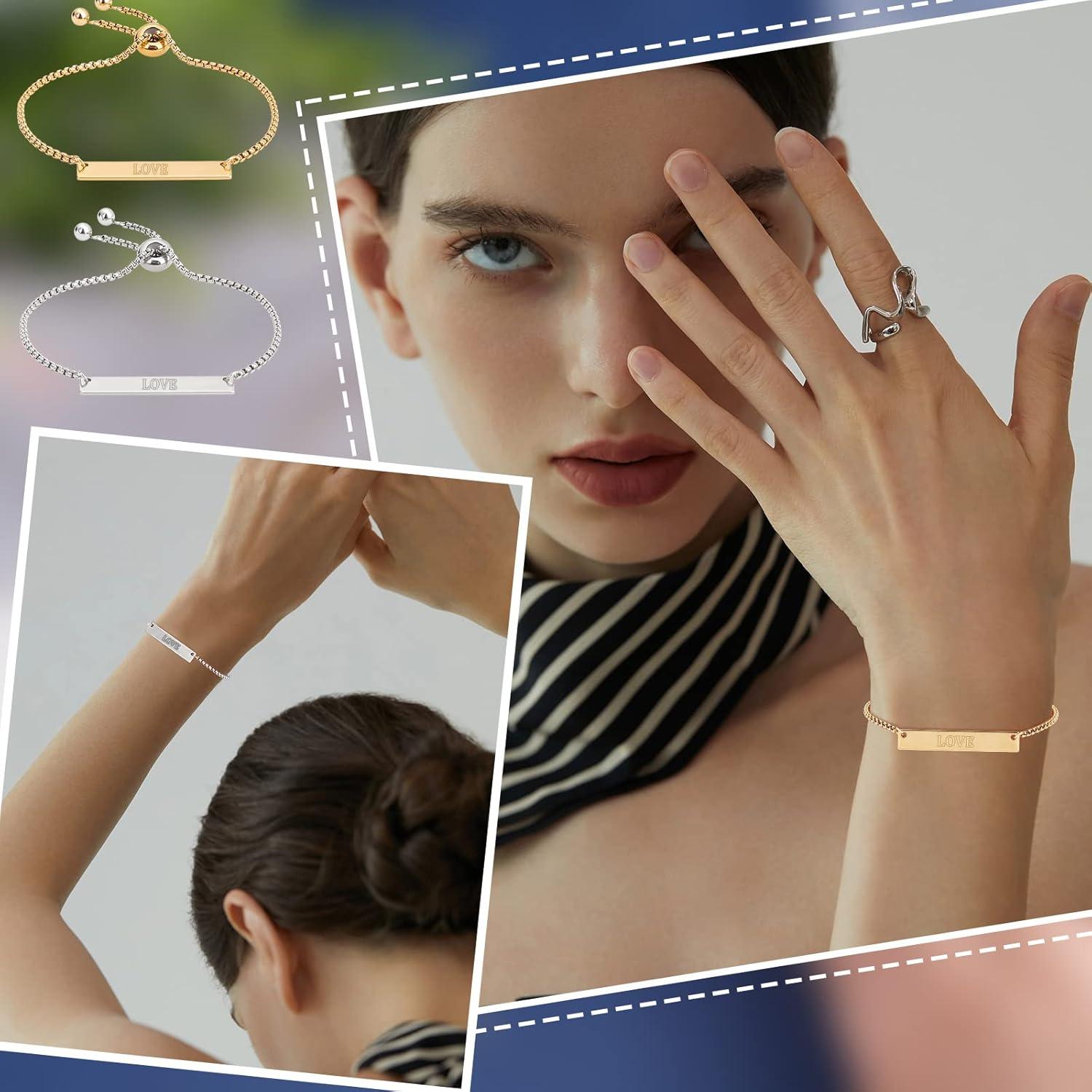 Kit DIY Pulseras Grabables UNICRAFTALE 8 Piezas 24cm Acero Inoxidable