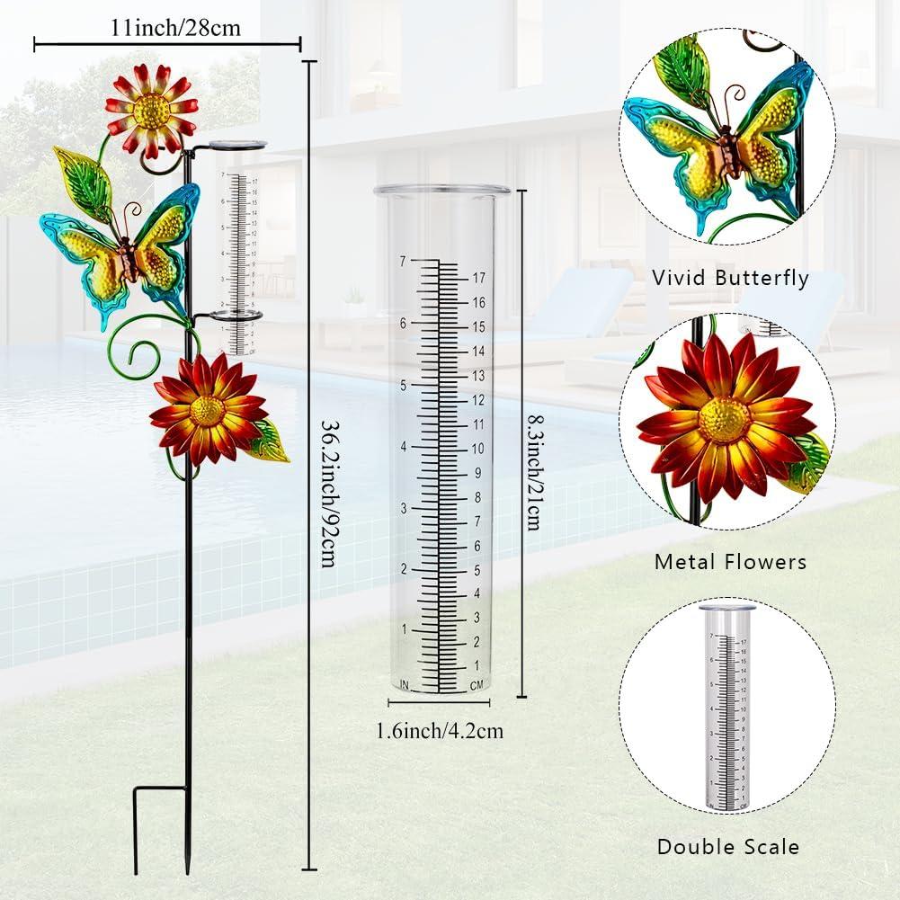 Pluviómetro de Mariposa Viterlight 17.78 cm Decorativo Jardín