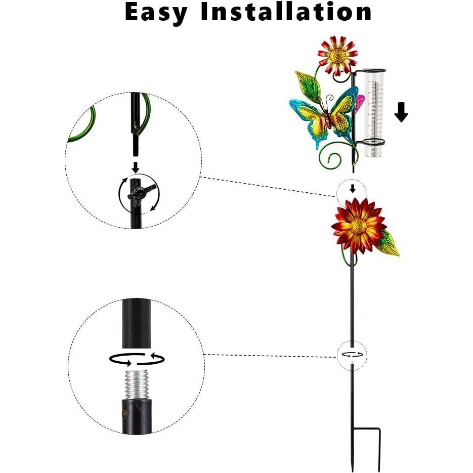 Pluviómetro de Mariposa Viterlight 17.78 cm Decorativo Jardín