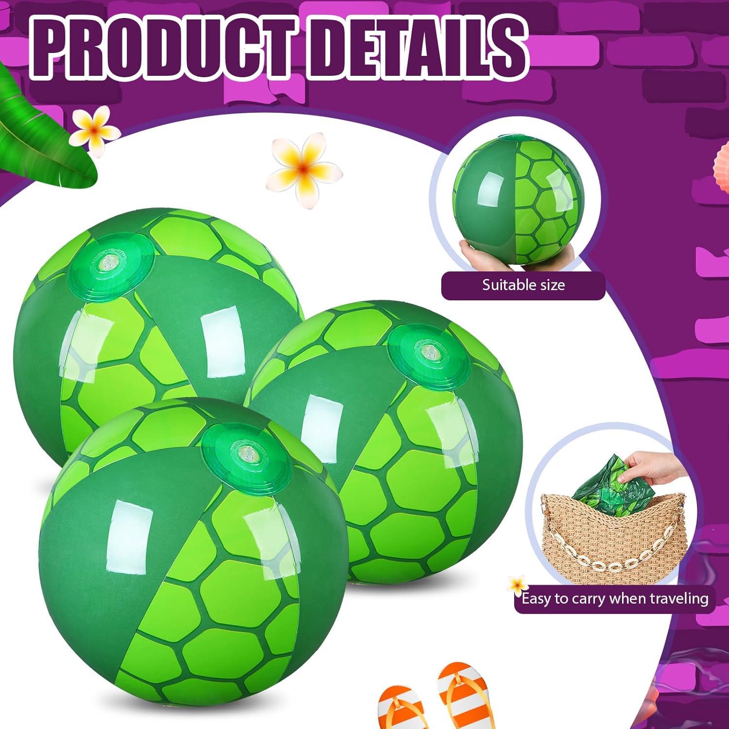 Pelotas de Playa Temáticas Leyndo 12 Piezas Tortuga Verde 20 cm