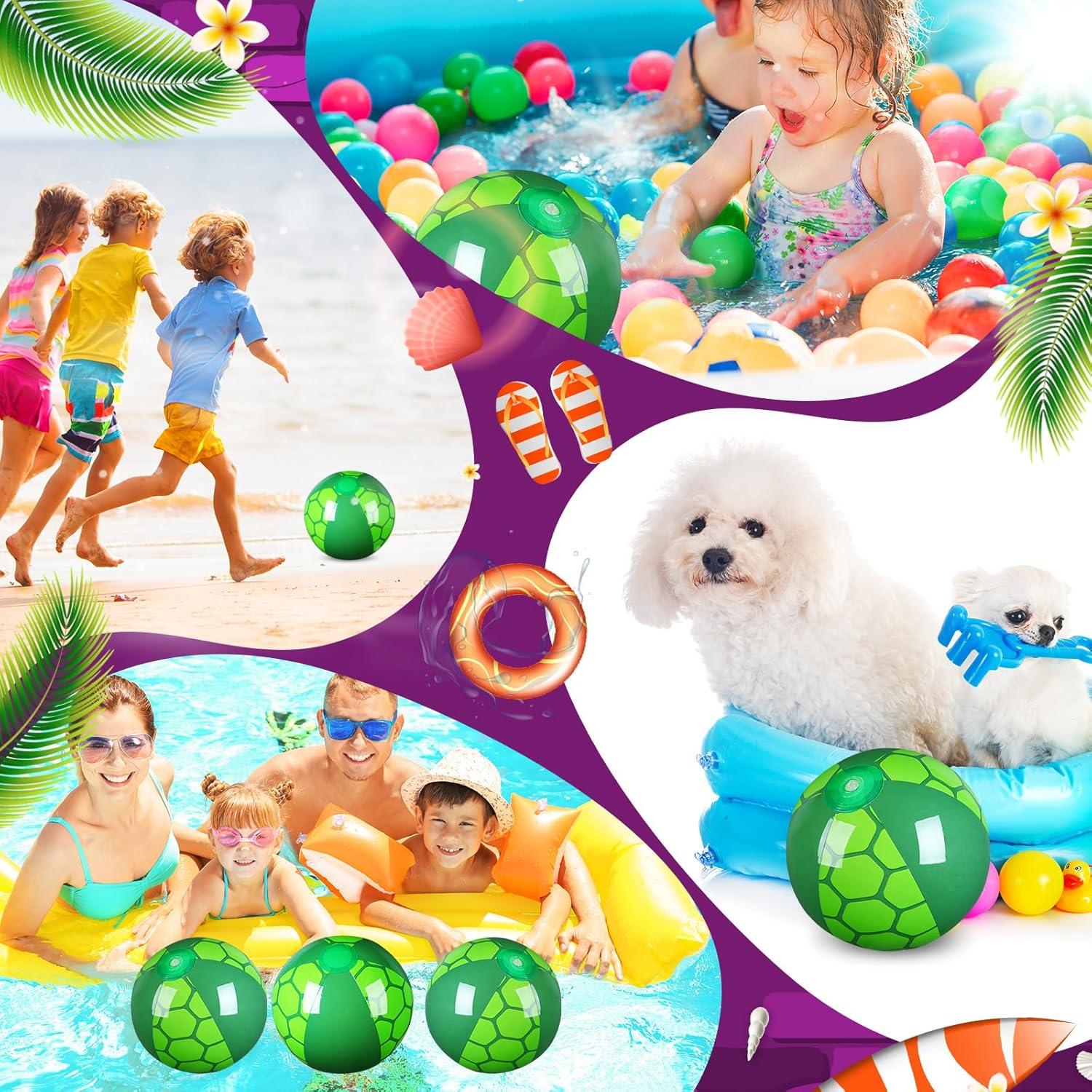 Pelotas de Playa Temáticas Leyndo 12 Piezas Tortuga Verde 20 cm