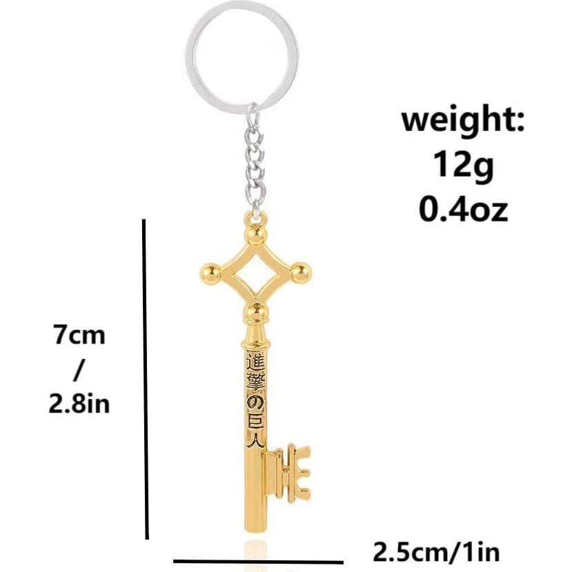 Llavero de Anime AOT Eren Jaeger - Llave del Sótano Dorado