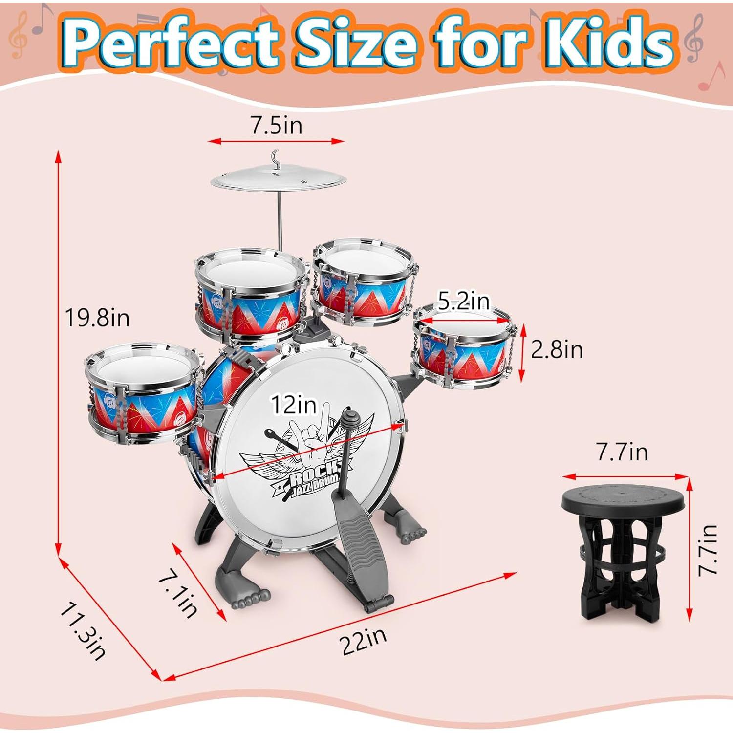 Juego de Batería Infantil CHADRIGIVS 54 cm 1.20 kg para 3-6 años