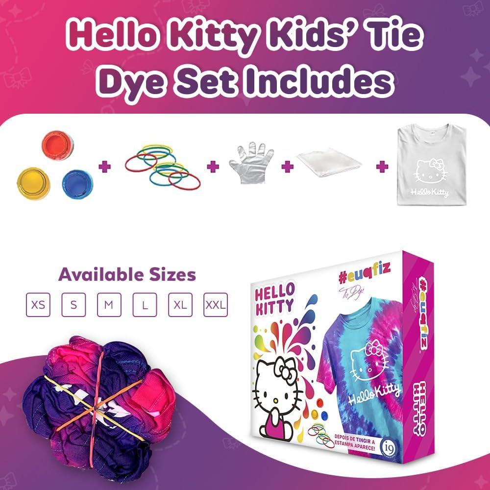 Set de Tie Dye Hello Kitty - Camiseta S + Pinturas y Accesorios