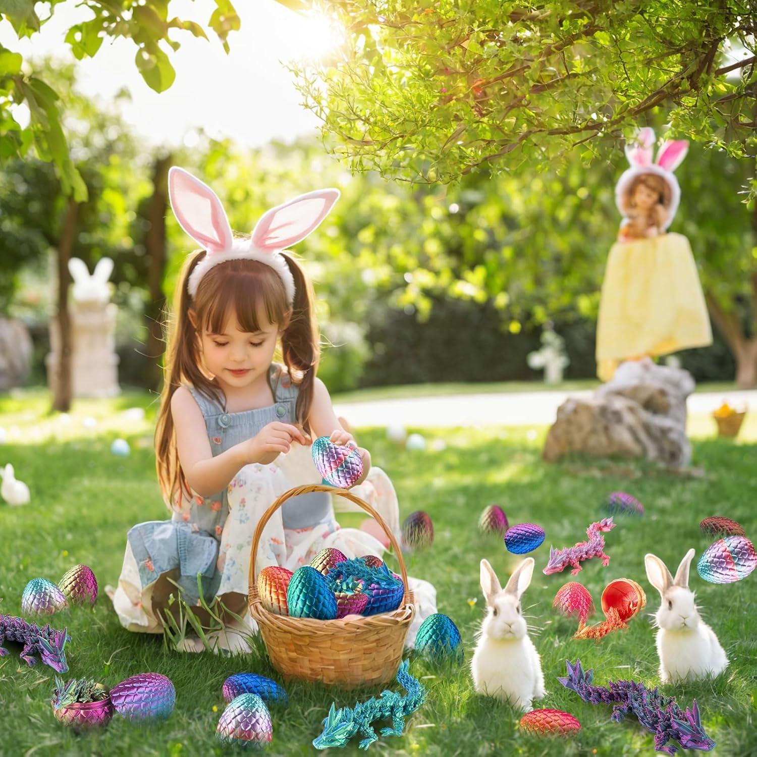 Dragón Impreso en 3D con Huevo Verdeazulado 12.7 cm